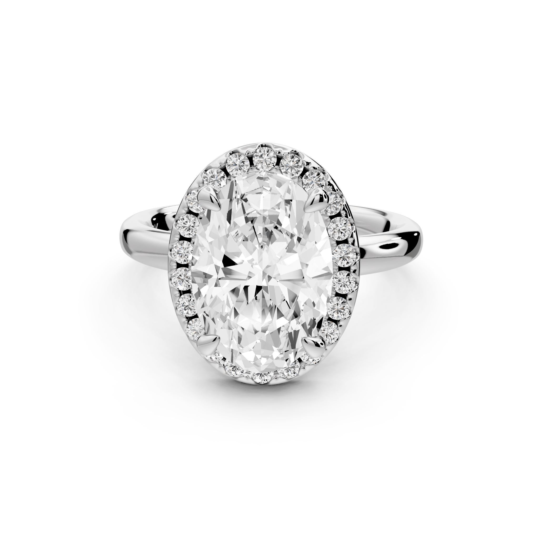 Oval Cut Diamond Halo Engagement Ring (AJ104O) - Mr. Alex Jewelry