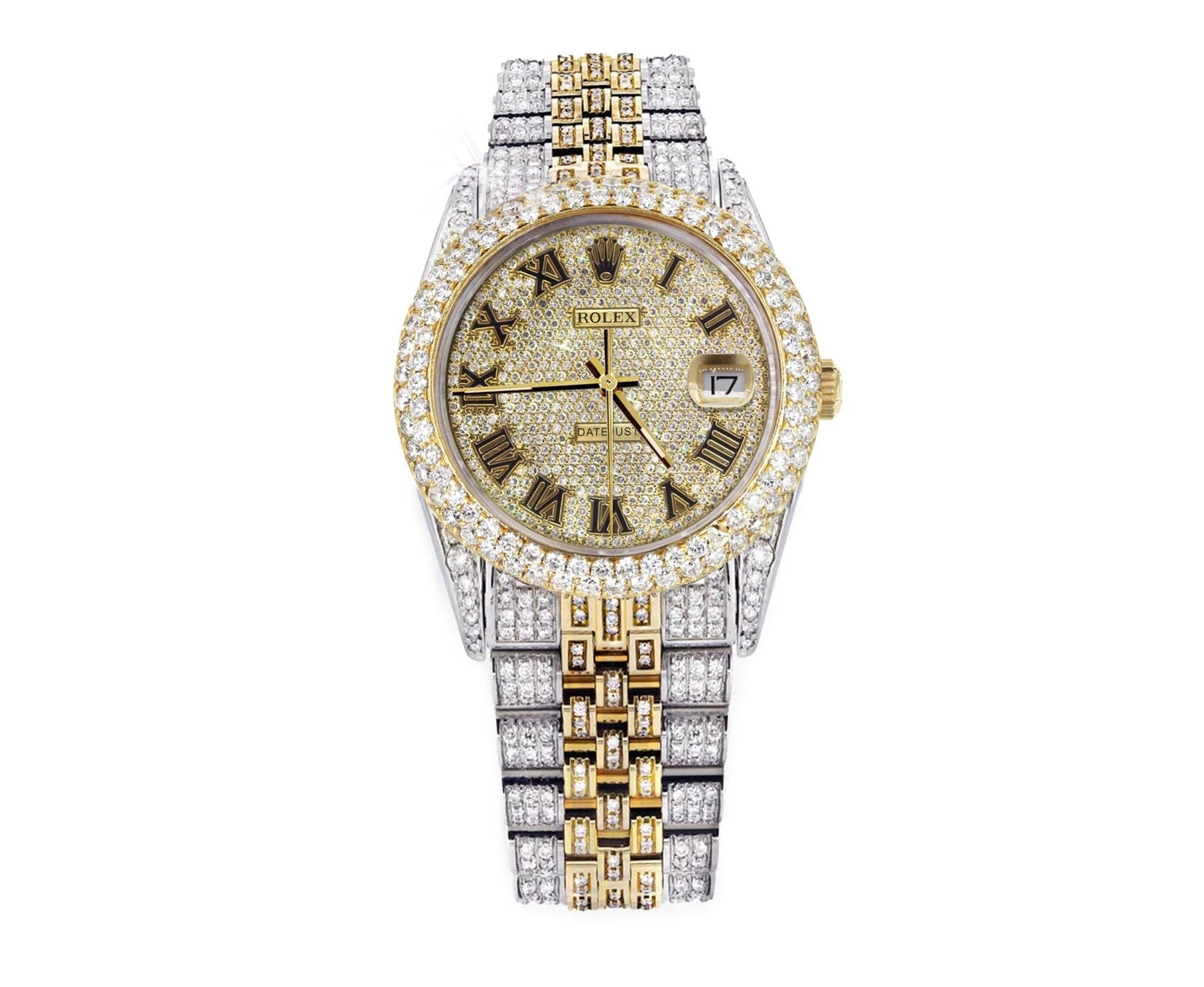 Rolex 36mm Datejust Full Diamonds - Custom Roman Dial 11.0ct - Mr. Alex Jewelry