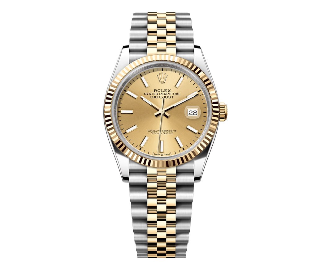 Rolex Date-Just 36mm Jubilee 2 Tone-Champagne Dial - Mr. Alex Jewelry