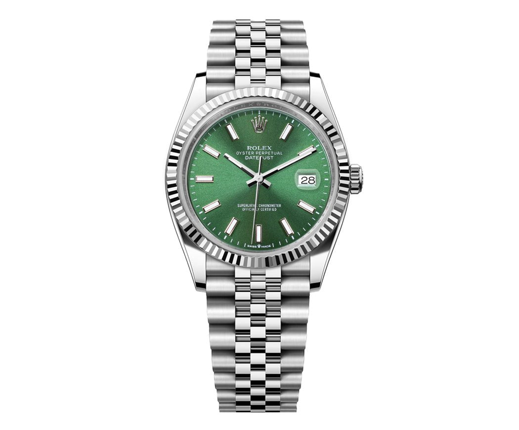 Rolex Date-Just 36mm Jubilee SS - Green Dial - Mr. Alex Jewelry