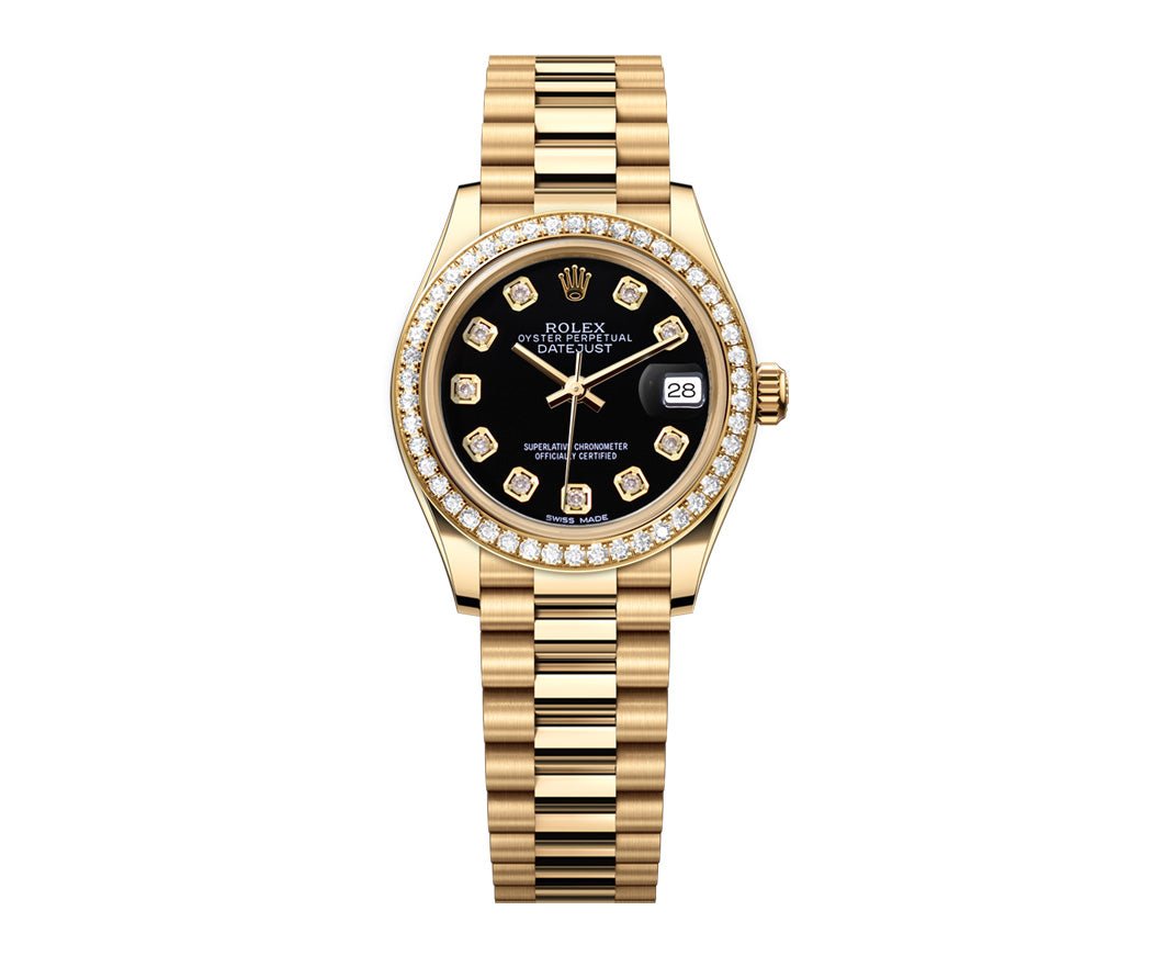 Rolex Datejust 26mm President Black Gem Dial - Diamond Bezel - Mr. Alex Jewelry