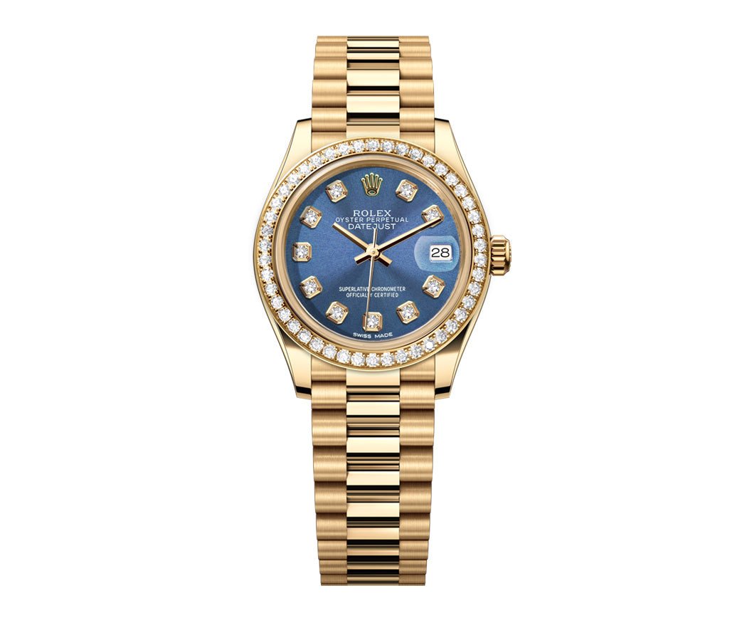 Rolex Datejust 26mm President Blue Gem Dial - Diamond Bezel - Mr. Alex Jewelry