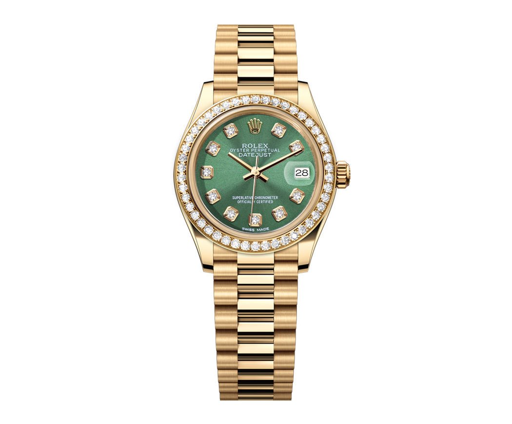 Rolex Datejust 26mm President Green Gem Dial - Diamond Bezel - Mr. Alex Jewelry