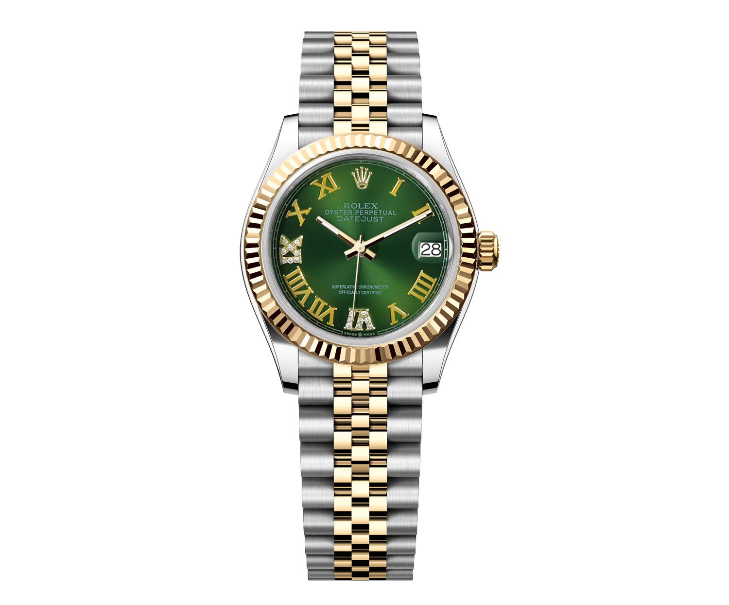 Rolex DateJust 31mm Jubilee - Green Roman Diamond Dial - Mr. Alex Jewelry