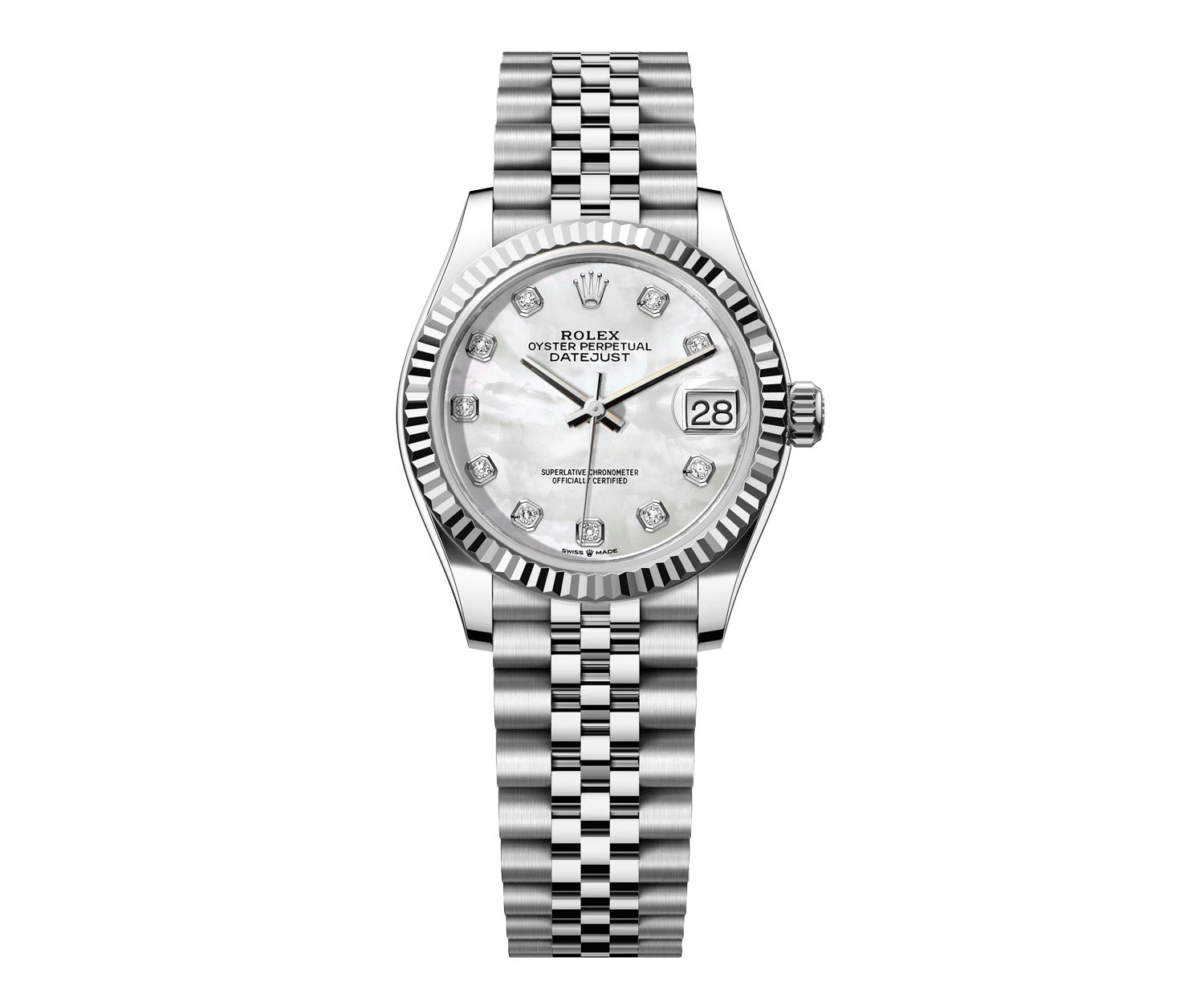 Rolex DateJust 31mm Jubilee Stainless Steel-Pearl Gem Dial