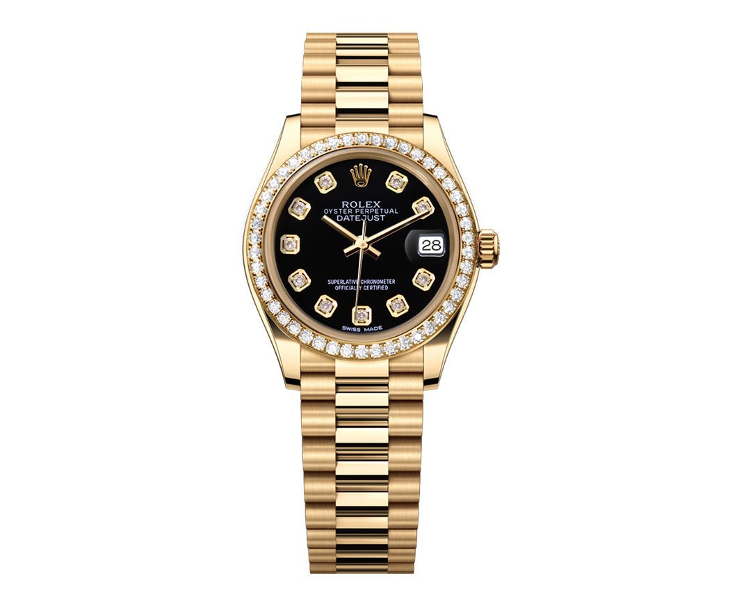 Rolex Datejust 31mm President Black Gem Dial - Diamond Bezel - Mr. Alex Jewelry