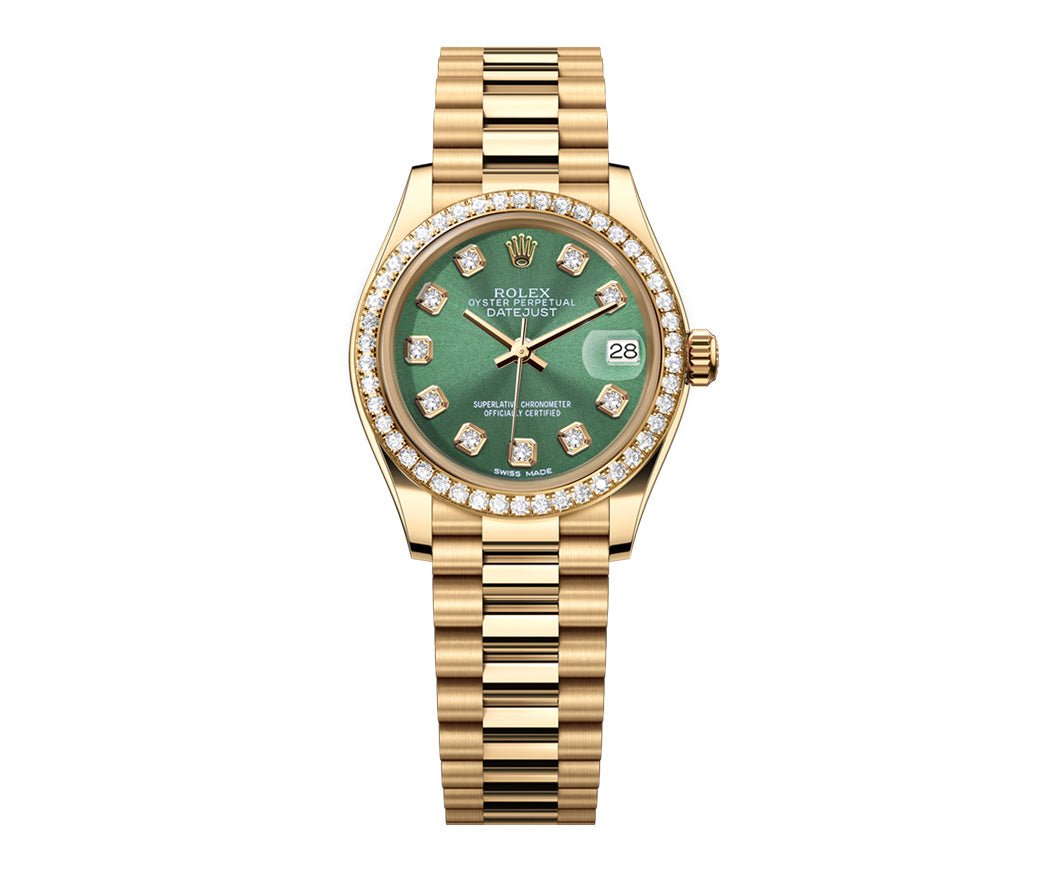 Rolex Datejust 31mm President Green Gem Dial - Diamond Bezel - Mr. Alex Jewelry