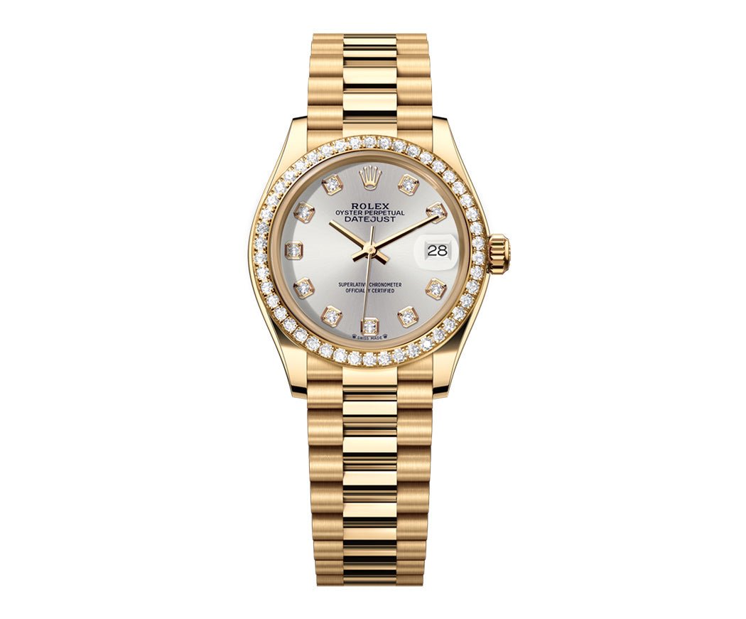 Rolex Datejust 31mm President Silver Gem Dial - Diamond Bezel - Mr. Alex Jewelry