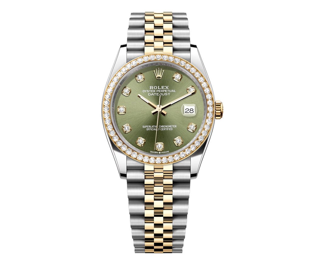 Rolex DateJust 36mm Green Gem Dial-Diamond Bezel 1.50ct - Mr. Alex Jewelry