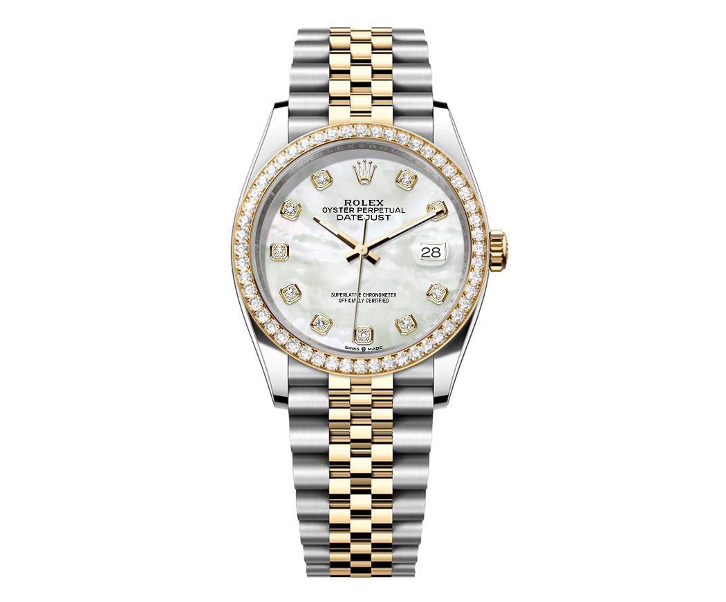 Rolex DateJust 36mm Pearl Gem Dial-Diamond Bezel 1.50ct - Mr. Alex Jewelry