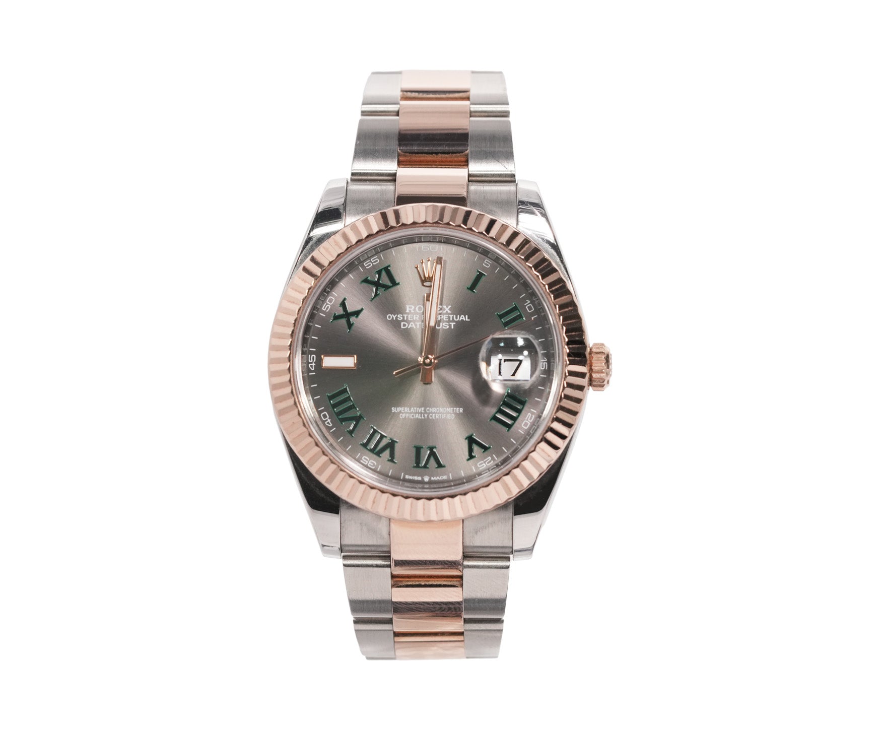 Rolex Datejust 41mm Two Tone Yellow Gold Oyster Wimbledon Dial Ref:126333 - Mr. Alex Jewelry