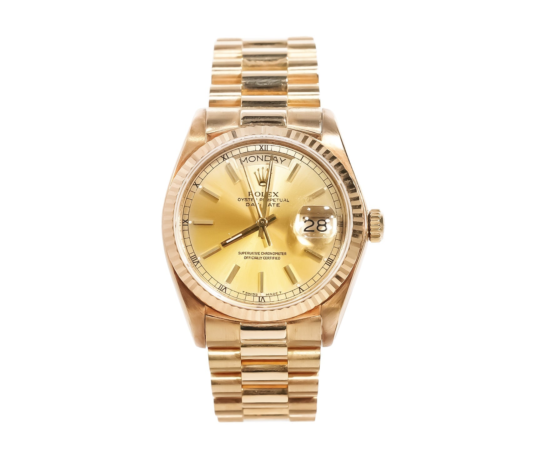 Rolex Day-Date 36mm Yellow Gold Champagne Dial Ref:18038 - Watches