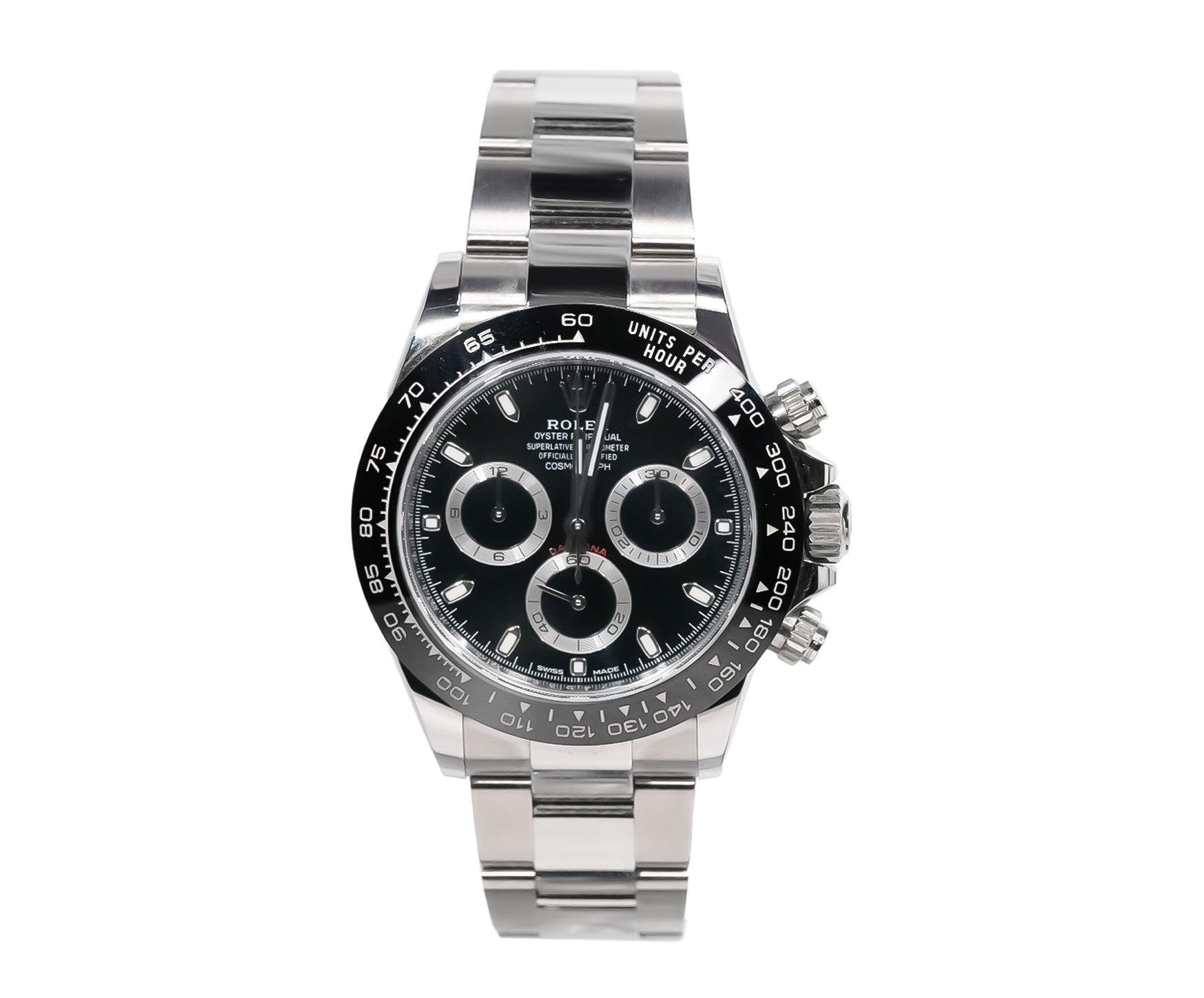 Rolex Daytona 40mm Stainless Steel Black Dial Ceramic Bezel Ref
