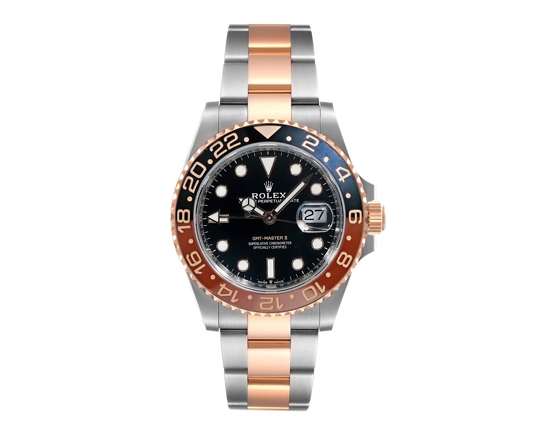 Rolex GMT - Master II Black Dial Steel and Everose Gold 40mm 126711CHNR - Mr. Alex Jewelry