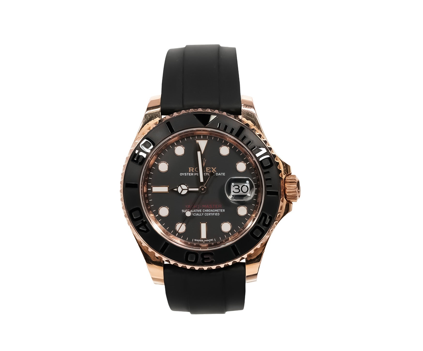 Rolex Yacht - Master 40mm Everose Gold Black Dial Oysterflex Ref:116655 - Mr. Alex Jewelry