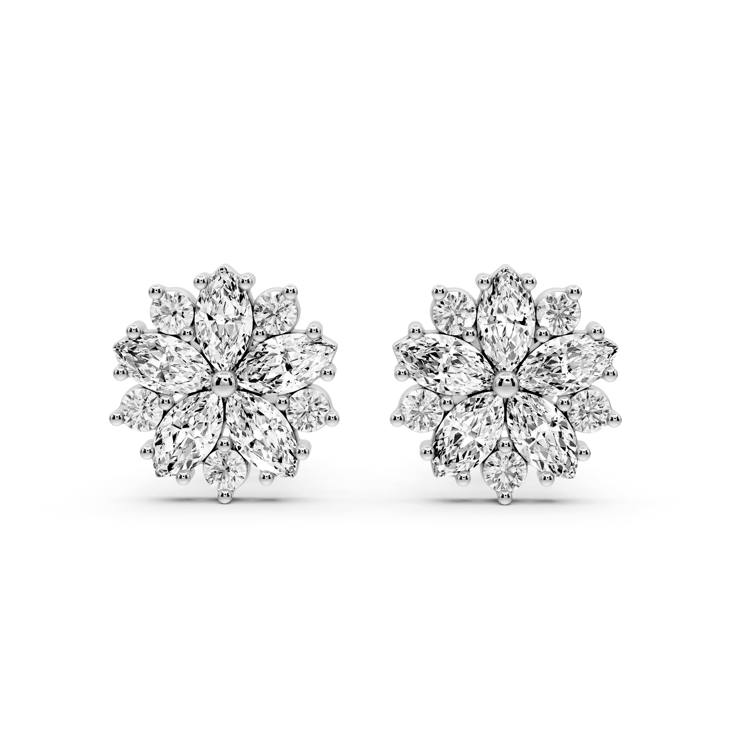 Rose Earrings White Gold - Mr. Alex Jewelry