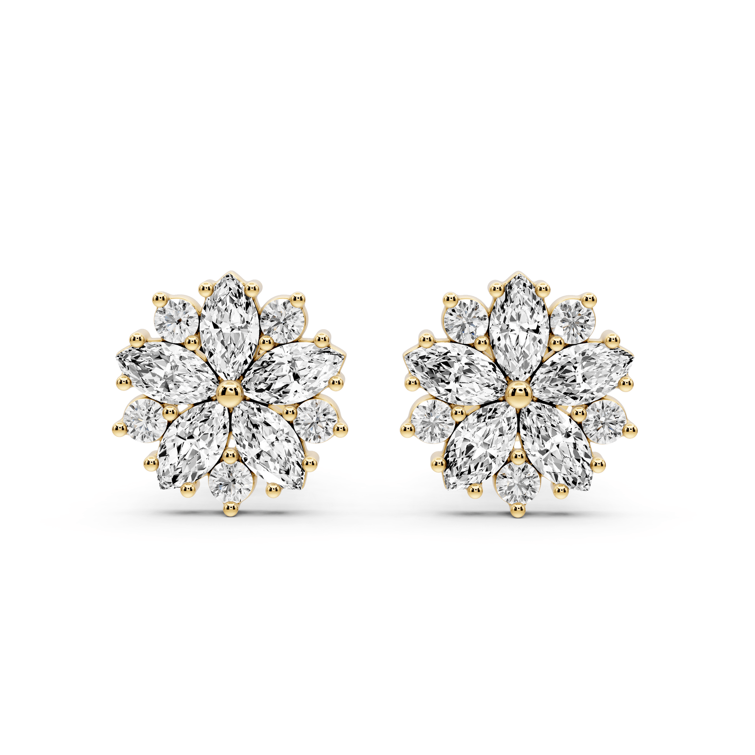 Rose Earrings Yellow Gold - Mr. Alex Jewelry