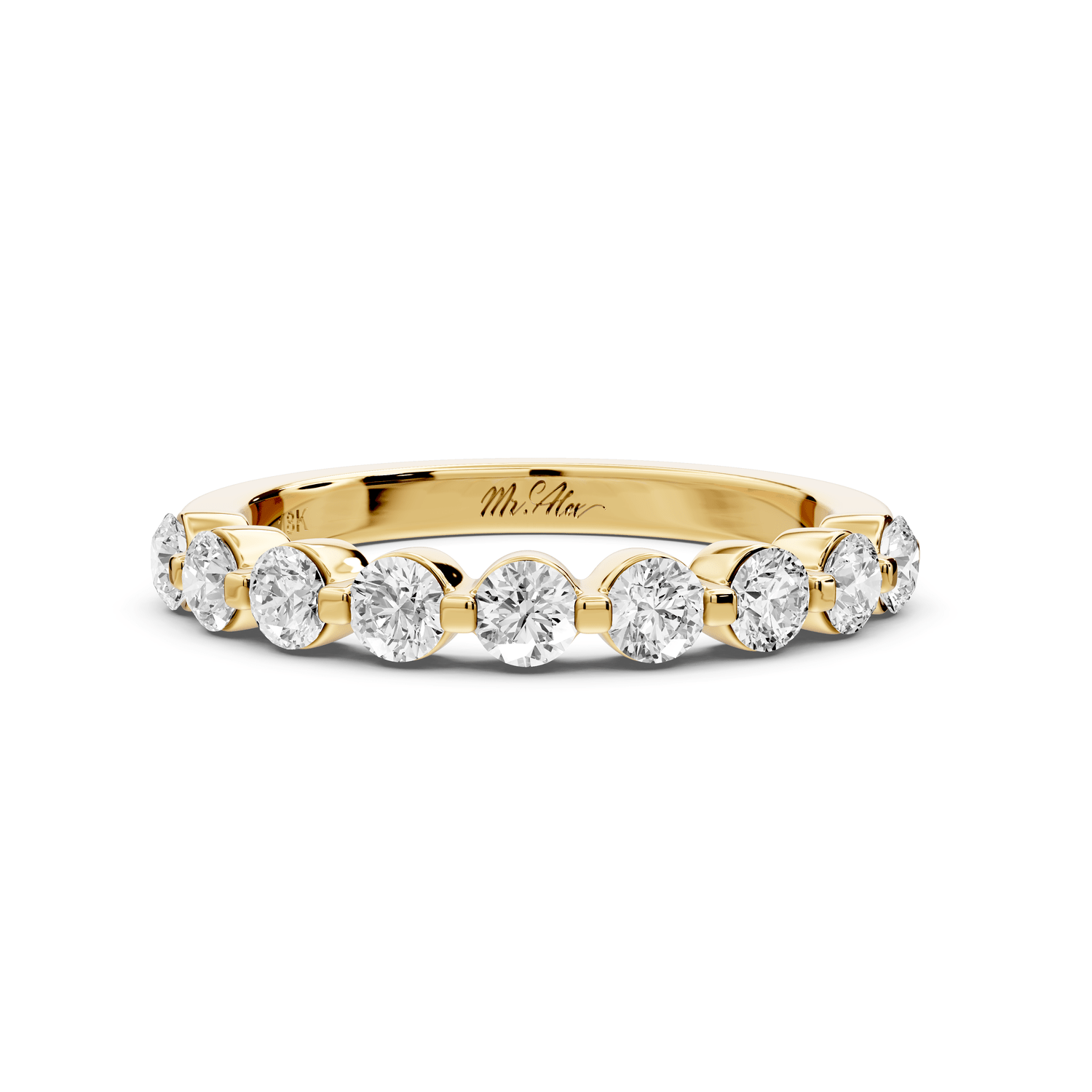 Sapir - 0.66ct 18k yellow gold Shared-Prong Diamond Eternity Band Ring - Mr. Alex Jewelry