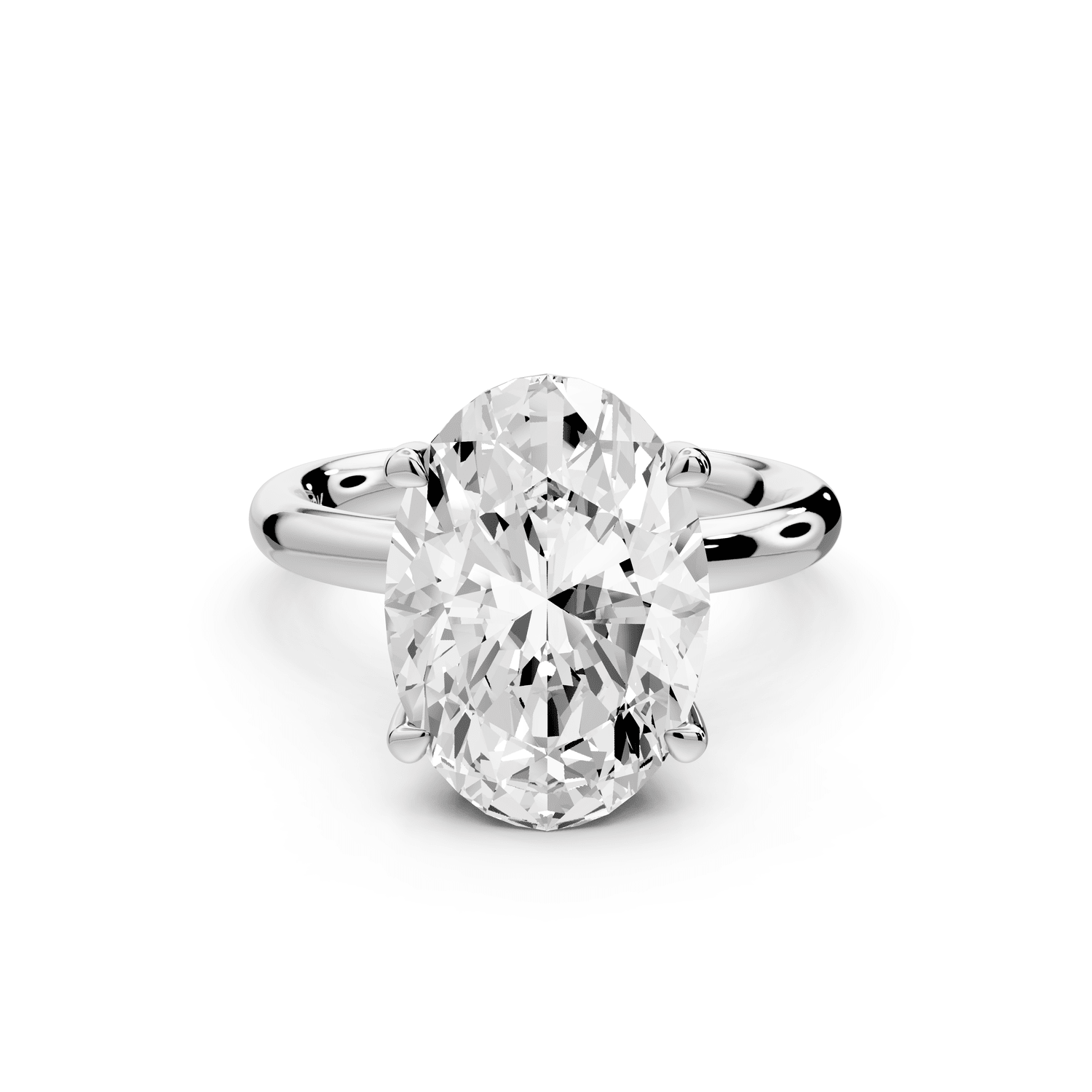 Shira - 3ct platinum oval diamond with hidden halo and diamond crown talon prong solitaire engagment ring - Mr. Alex Jewelry