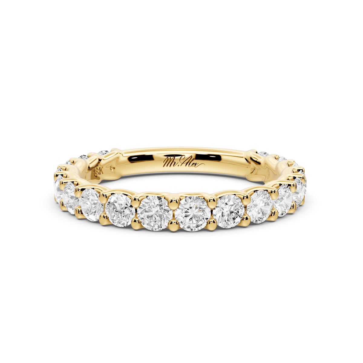 Siena - 14k yellow gold Shared-Prong Round Diamond Eternity Ring - Mr. Alex Jewelry