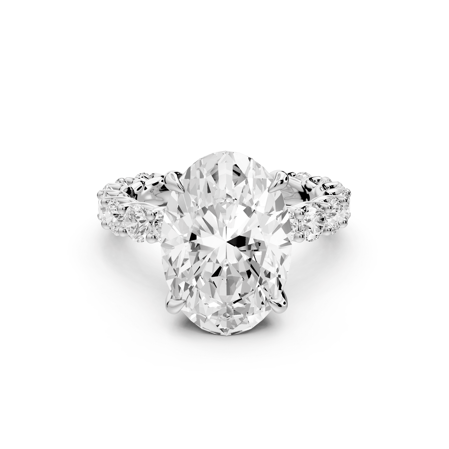Siena - 5ct platinum oval Hidden Halo with Shared Prong Pavé Engagement Ring - Mr. Alex Jewelry