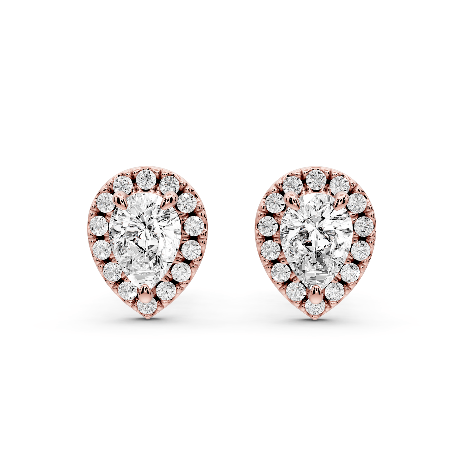 Solis - 1ct 14k rose gold Pear - Cut Diamond Stud Earrings - Mr. Alex Jewelry