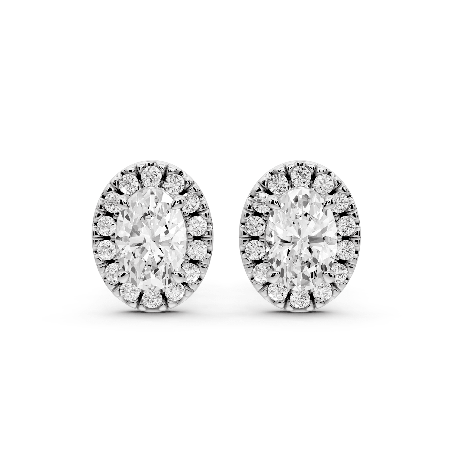 Solis - 1ct 14k white gold Oval - Cut Diamond Stud Earrings - Mr. Alex Jewelry
