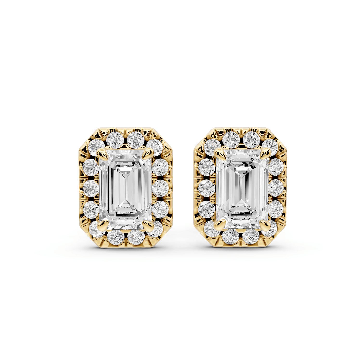Solis - 1ct 14k yellow gold Emerald - Cut Diamond Stud Earrings - Mr. Alex Jewelry