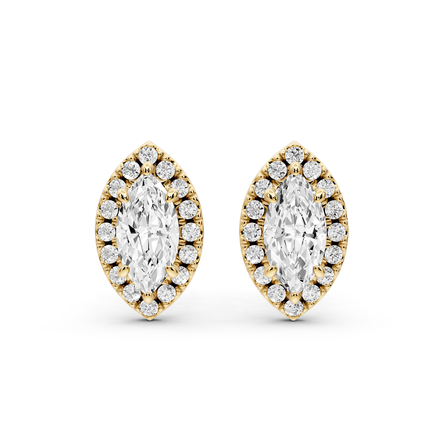 Solis - 1ct 14k yellow gold Marquise - Cut Diamond Stud Earrings - Mr. Alex Jewelry