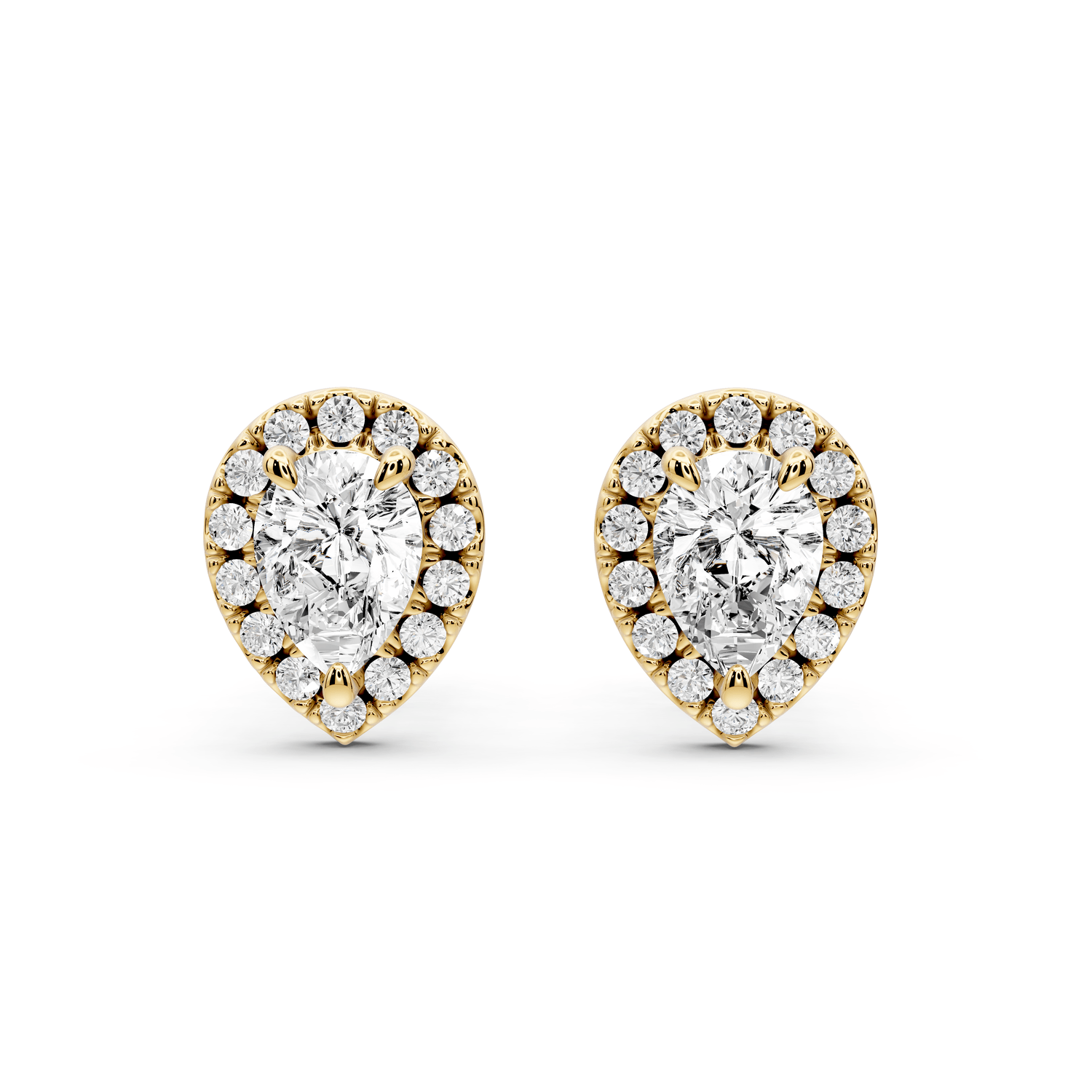 Solis - 1ct 14k yellow gold Pear - Cut Diamond Stud Earrings - Mr. Alex Jewelry