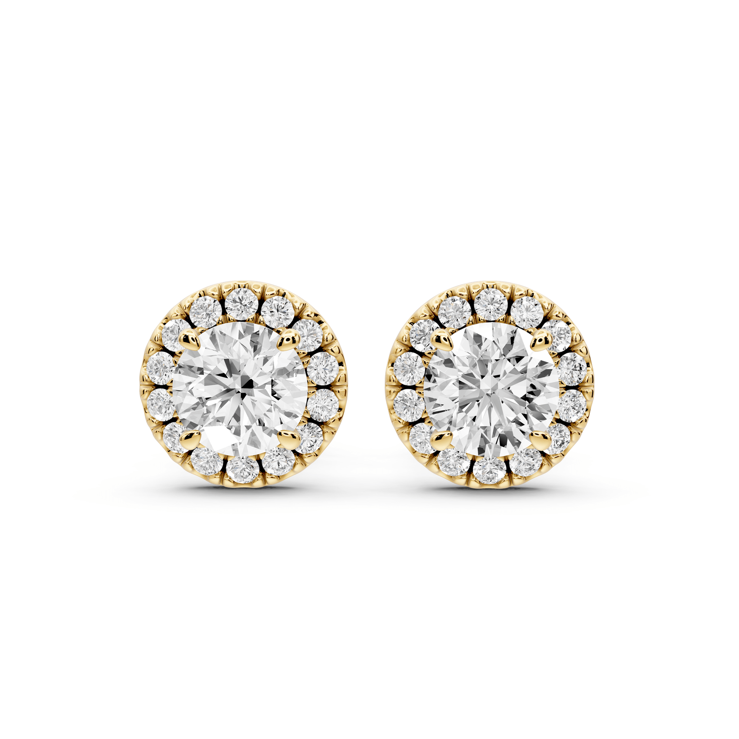 Solis - 1ct 14k yellow gold Round - Cut Diamond Stud Earrings - Mr. Alex Jewelry