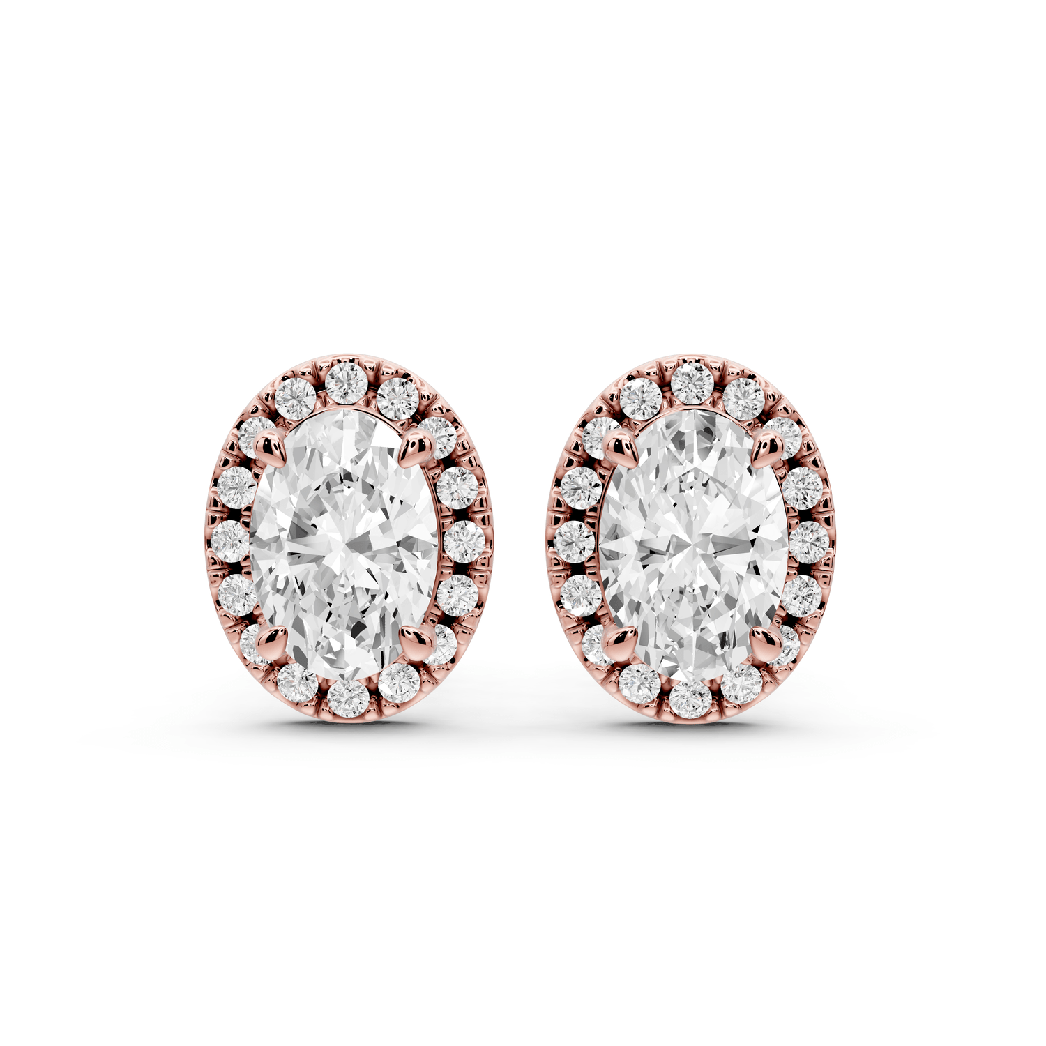Solis - 2ct 14k rose gold Oval - Cut Diamond Stud Earrings - Mr. Alex Jewelry