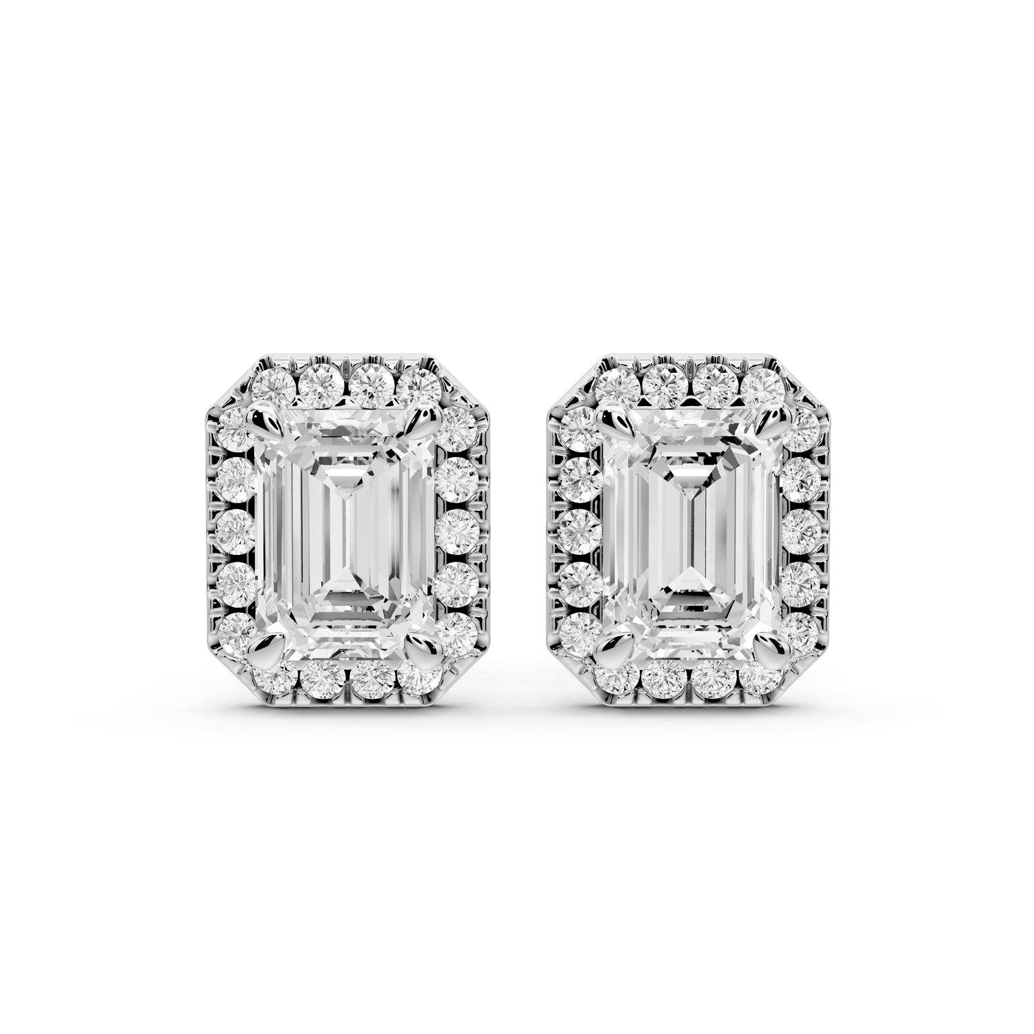 Solis - 2ct 14k white gold Emerald - Cut Diamond Stud Earrings - Mr. Alex Jewelry