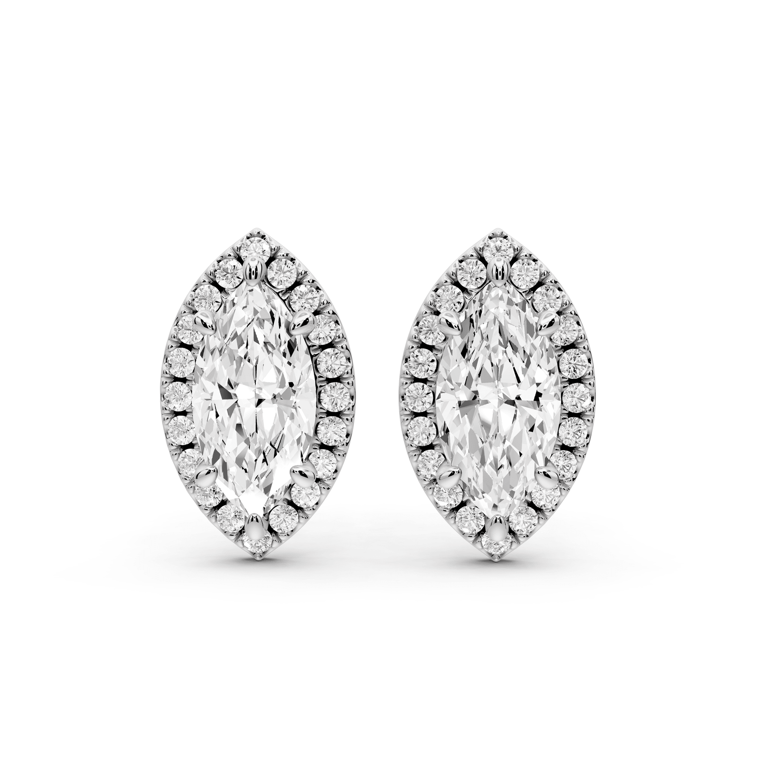 Solis - 2ct 14k white gold Marquise - Cut Diamond Stud Earrings - Mr. Alex Jewelry