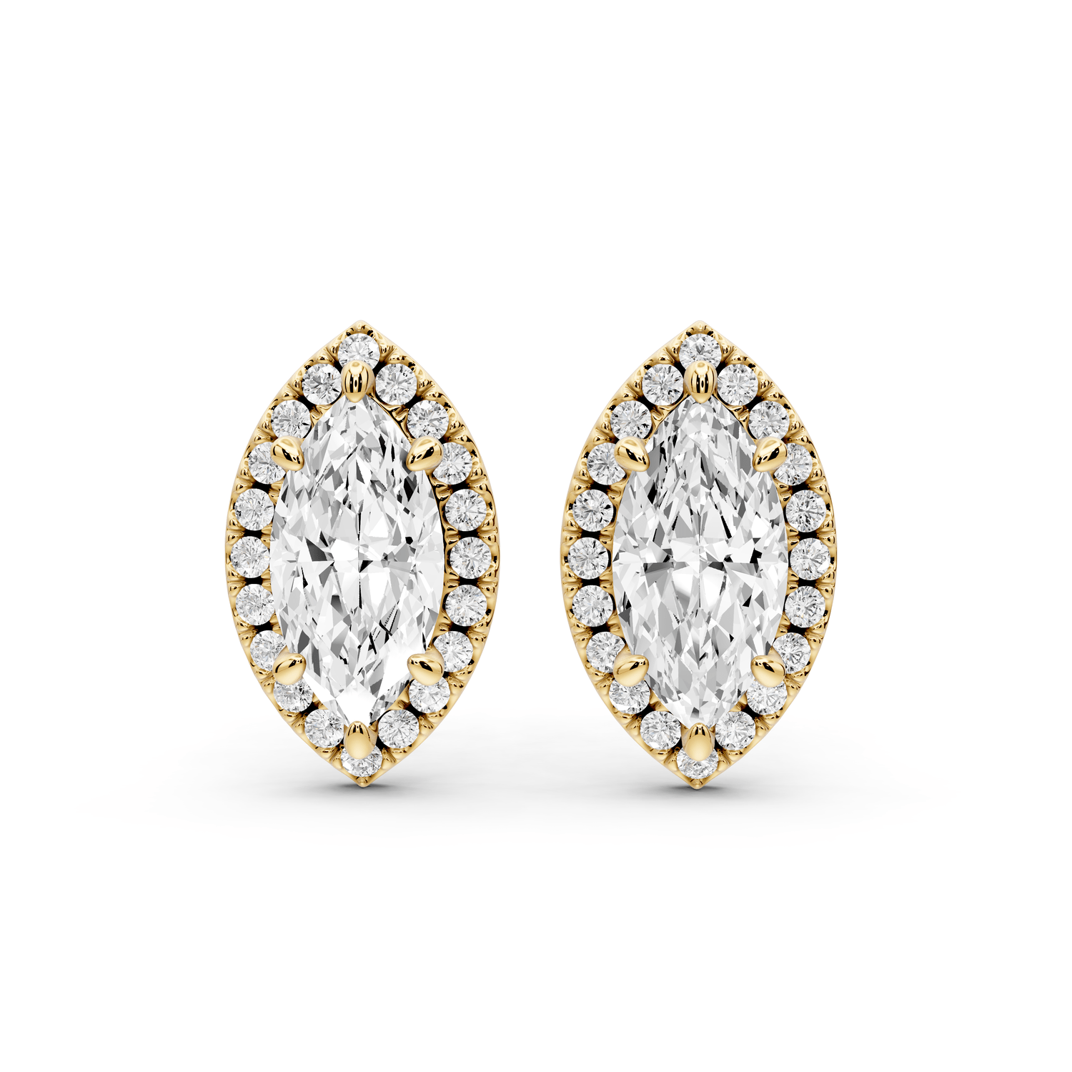 Solis - 2ct 14k yellow gold Marquise - Cut Diamond Stud Earrings - Mr. Alex Jewelry