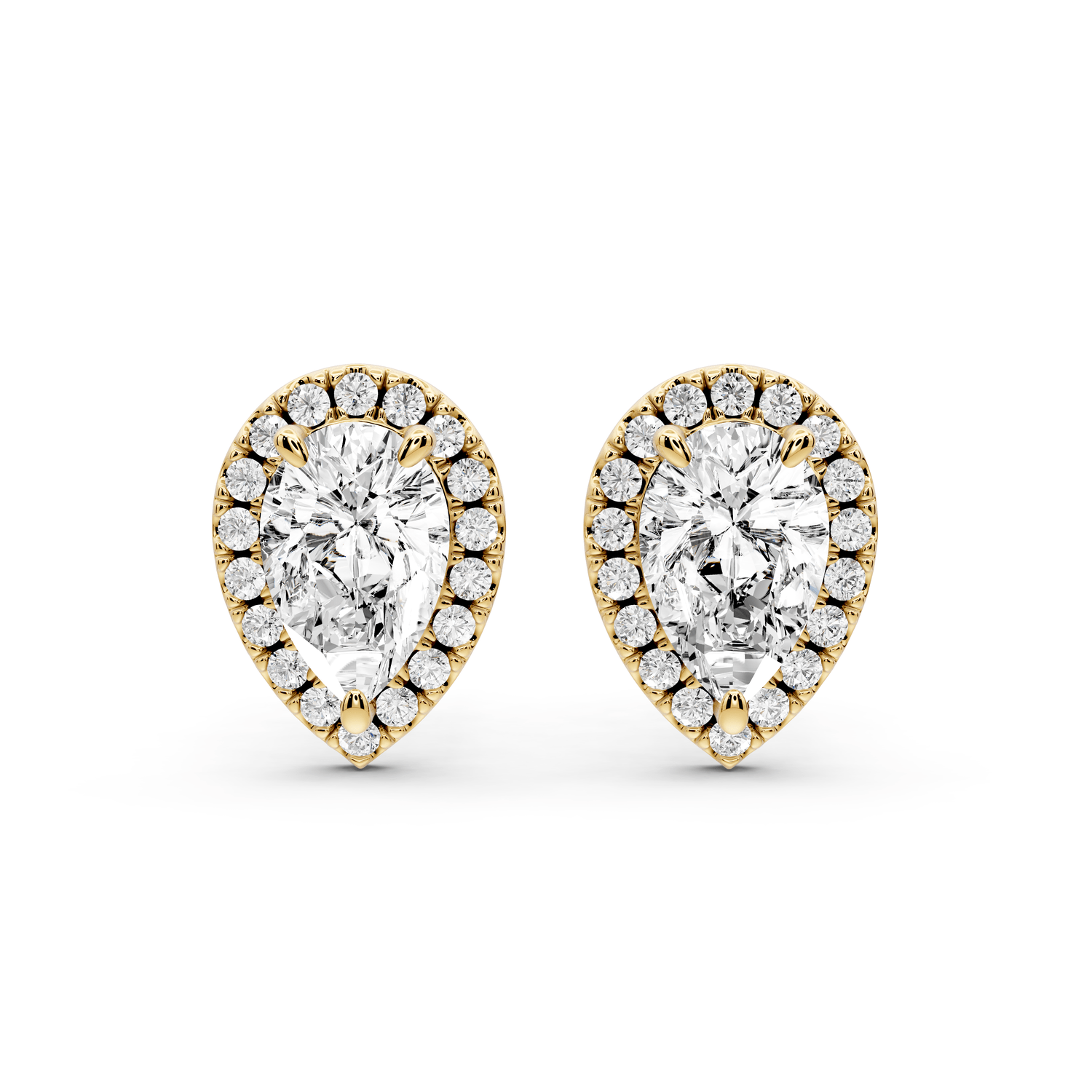 Solis - 2ct 14k yellow gold Pear - Cut Diamond Stud Earrings - Mr. Alex Jewelry