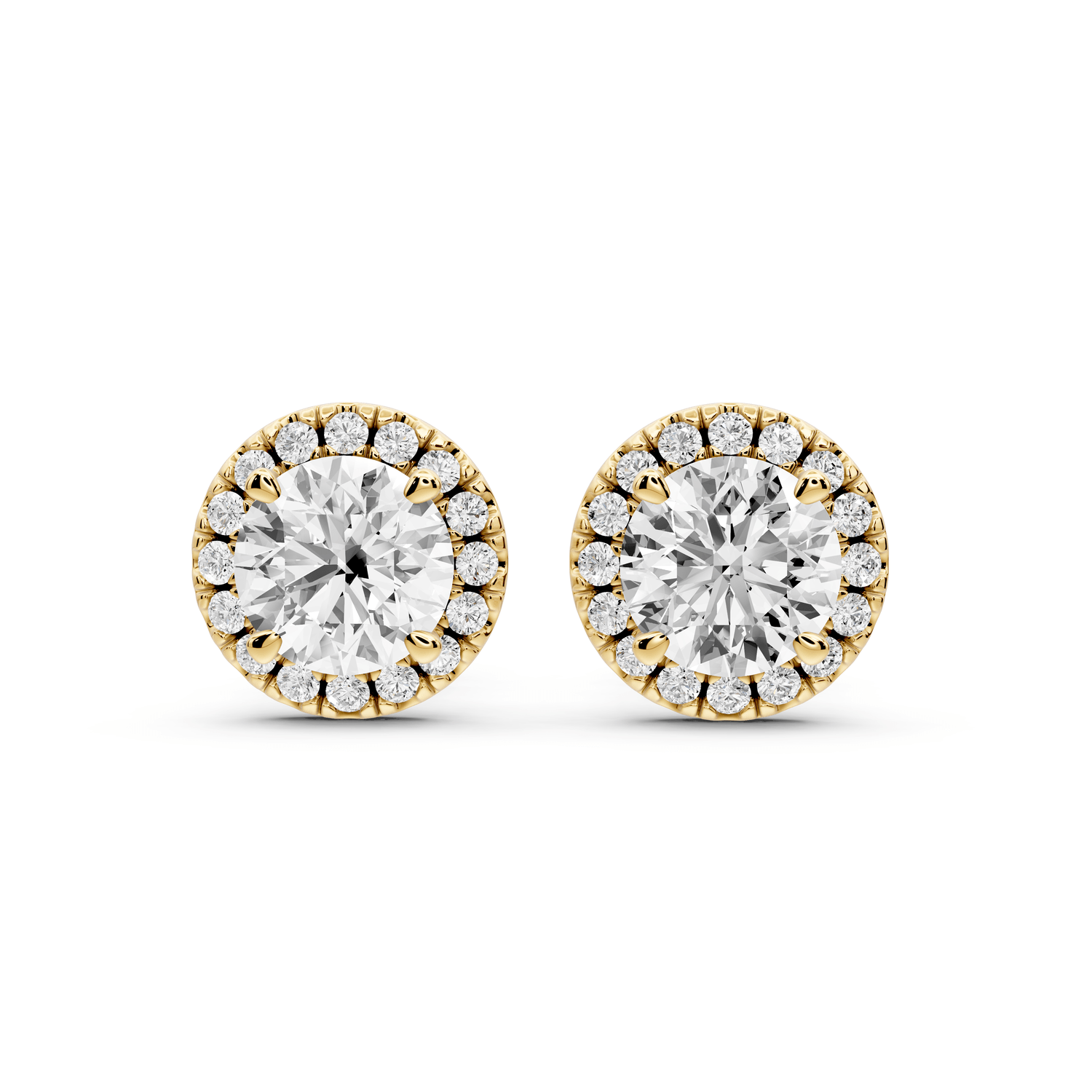 Solis - 2ct 14k yellow gold Round - Cut Diamond Stud Earrings - Mr. Alex Jewelry