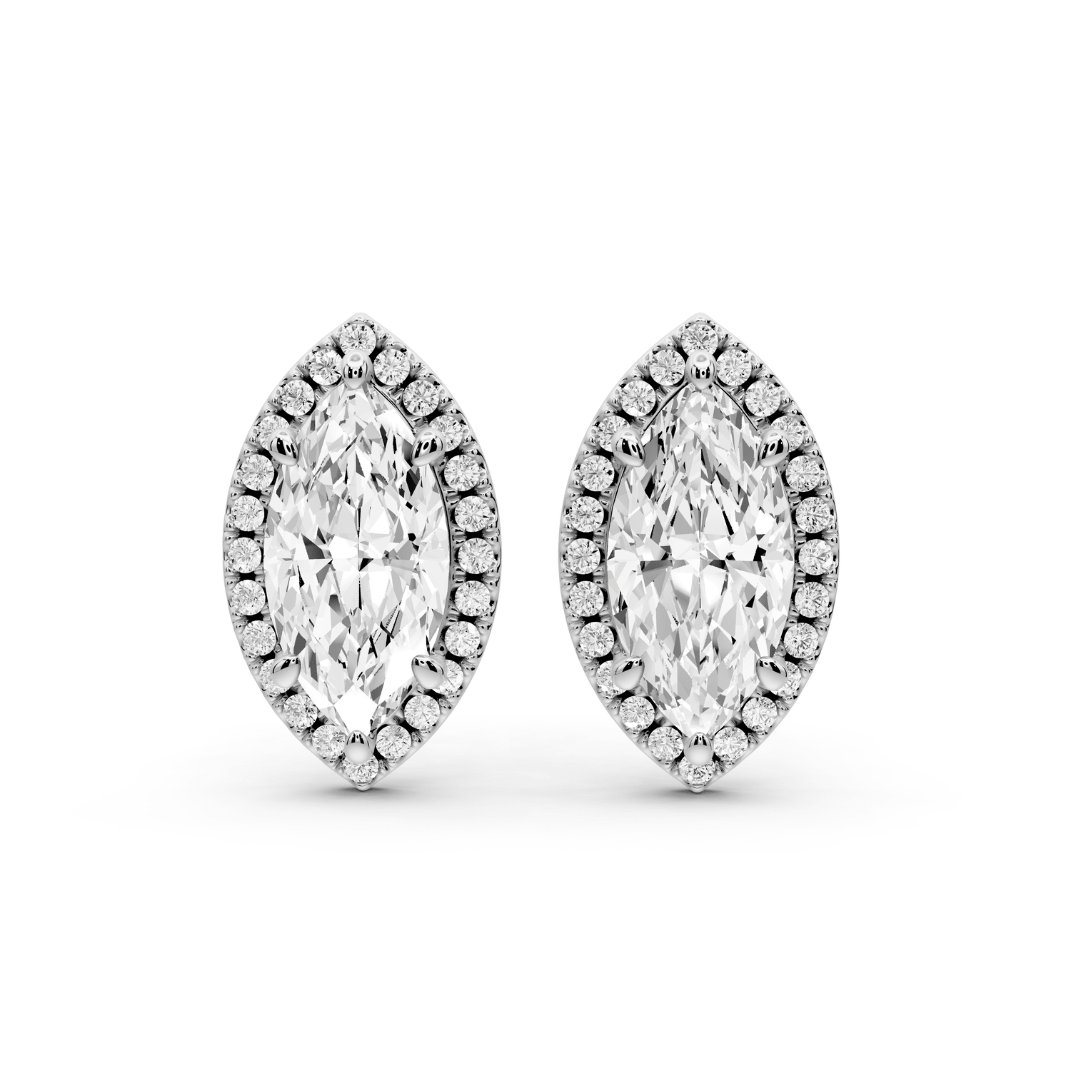 Solis - 3ct 14k white gold Marquise - Cut Diamond Stud Earrings - Mr. Alex Jewelry