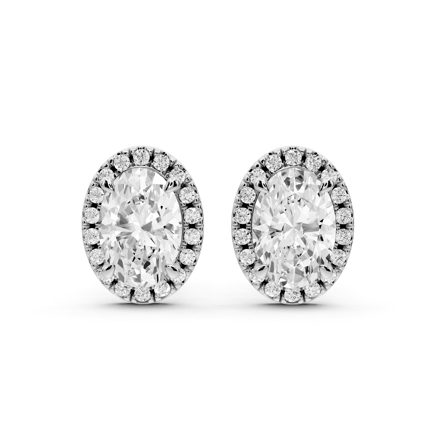 Solis - 3ct 14k white gold Oval - Cut Diamond Stud Earrings - Mr. Alex Jewelry