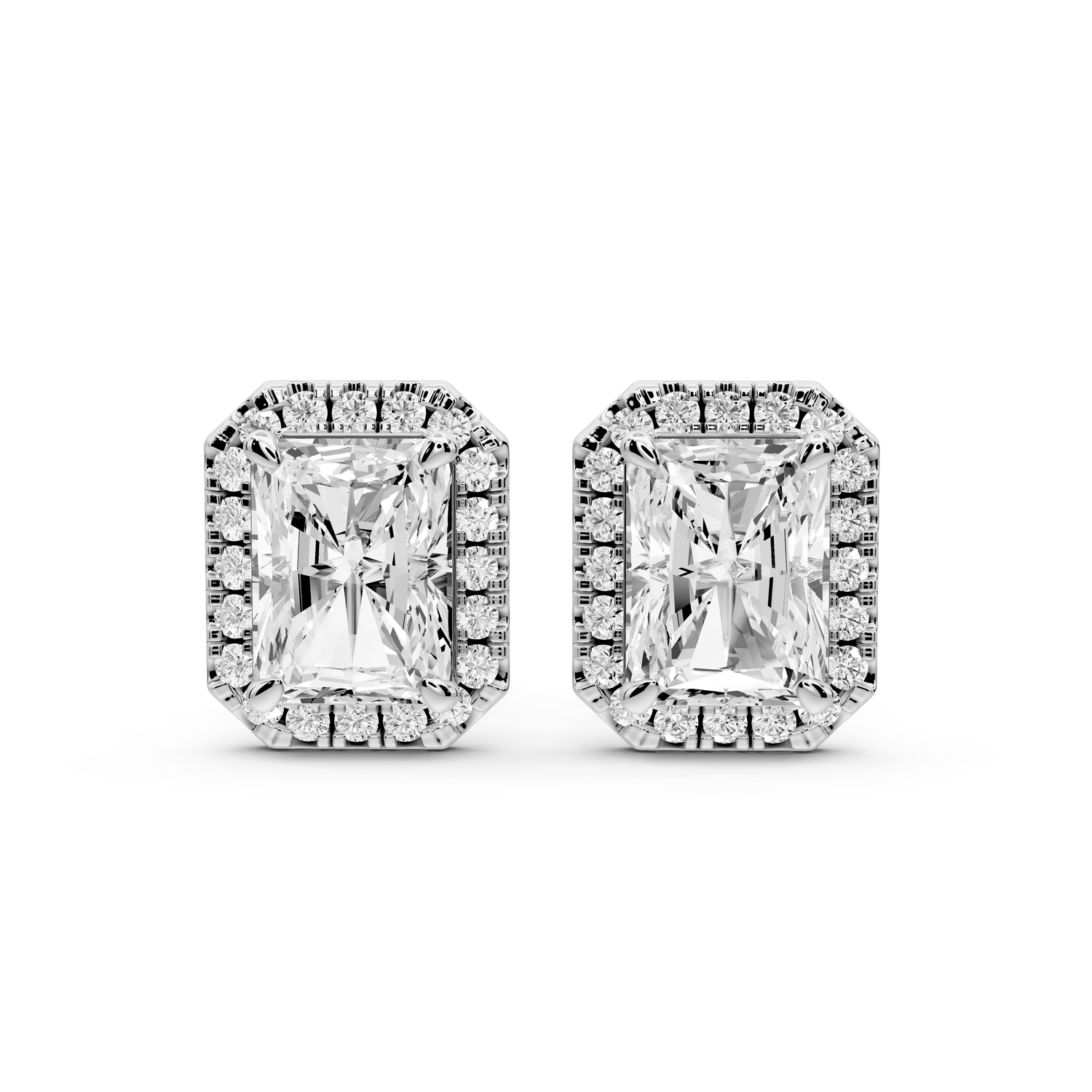 Solis - 3ct 14k white gold Radiant - Cut Diamond Stud Earrings - Mr. Alex Jewelry