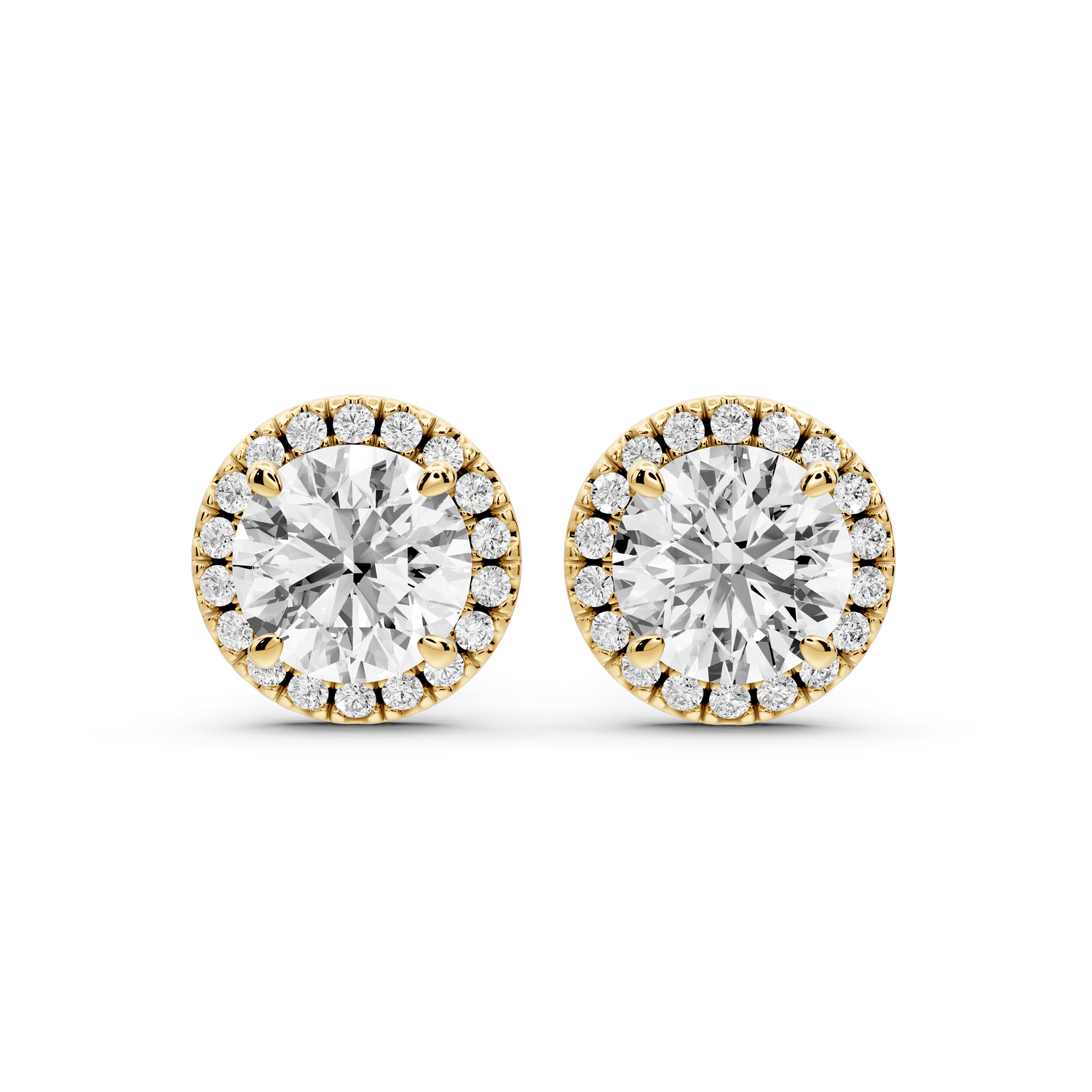 Solis - 3ct 14k yellow gold Round - Cut Diamond Stud Earrings - Mr. Alex Jewelry