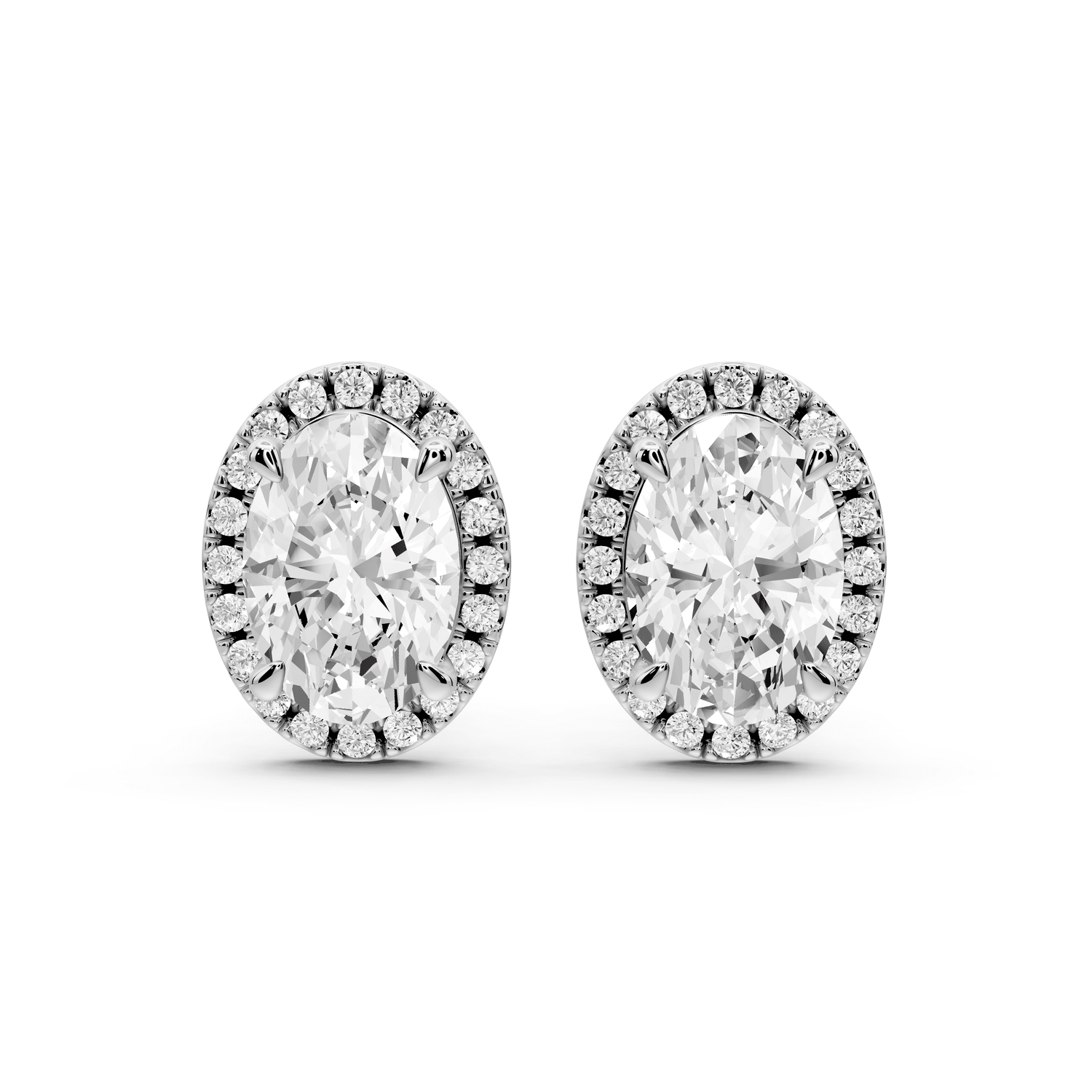 Solis - 4ct 14k white gold Oval - Cut Diamond Stud Earrings - Mr. Alex Jewelry