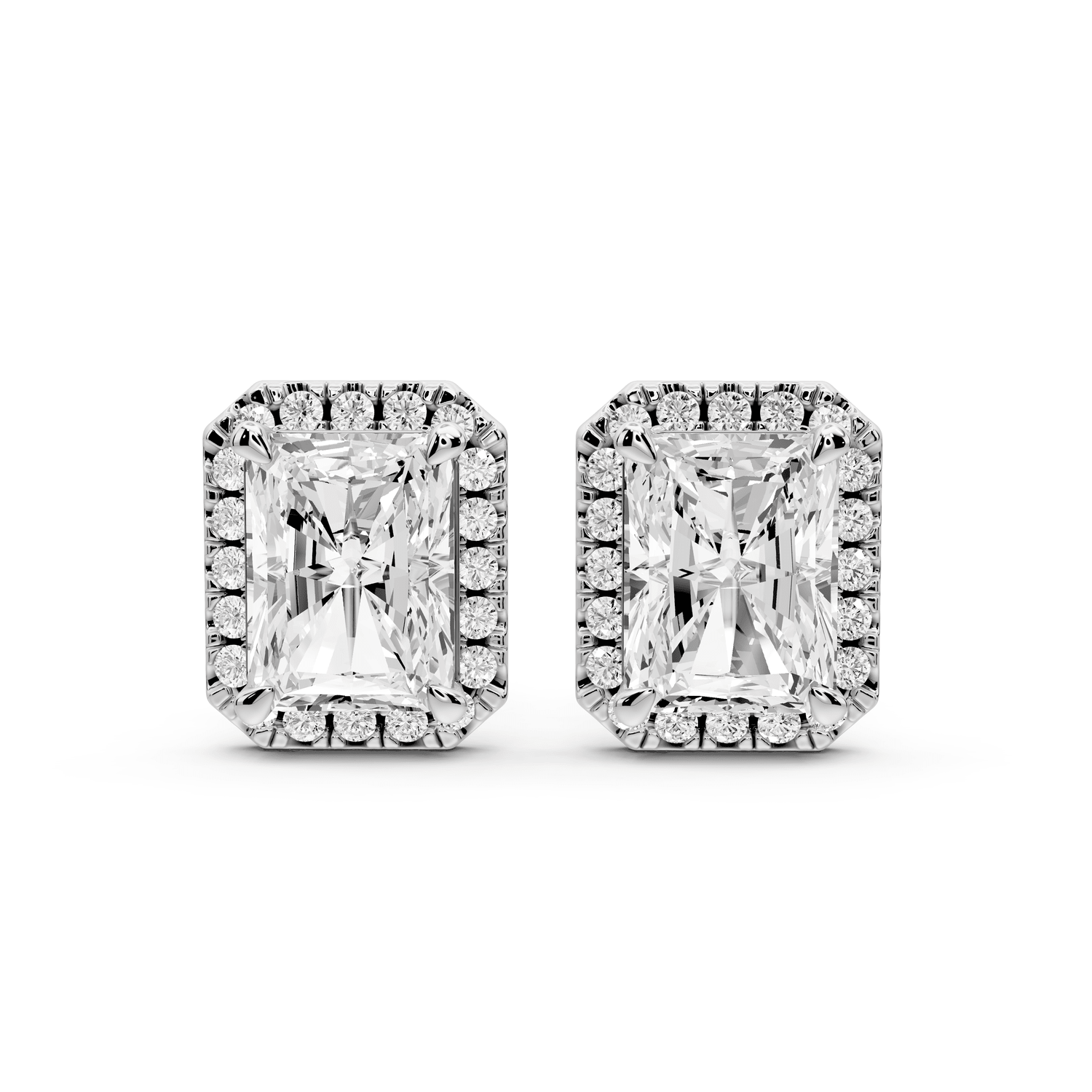 Solis - 4ct 14k white gold Radiant - Cut Diamond Stud Earrings - Mr. Alex Jewelry