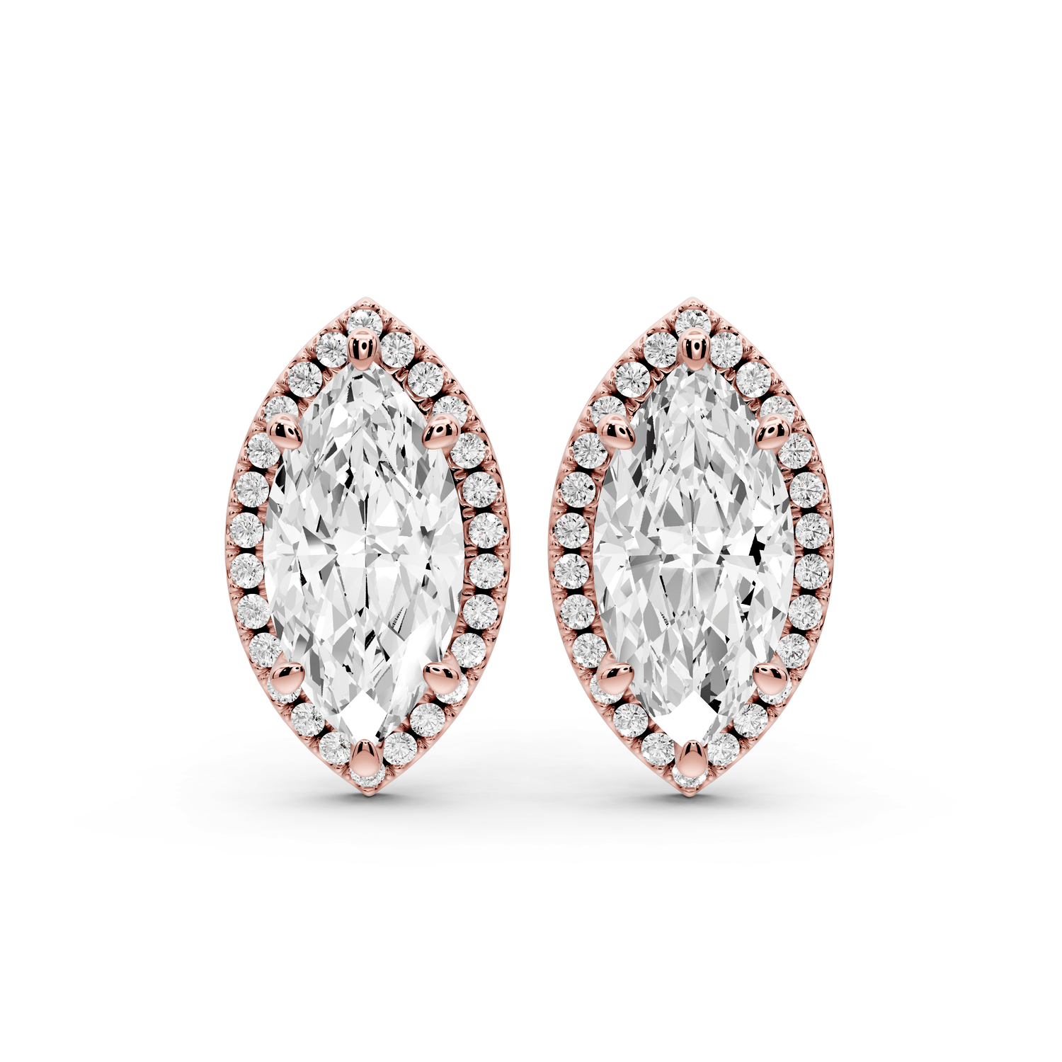 Solis - 5ct 14k rose gold Marquise - Cut Diamond Stud Earrings - Mr. Alex Jewelry