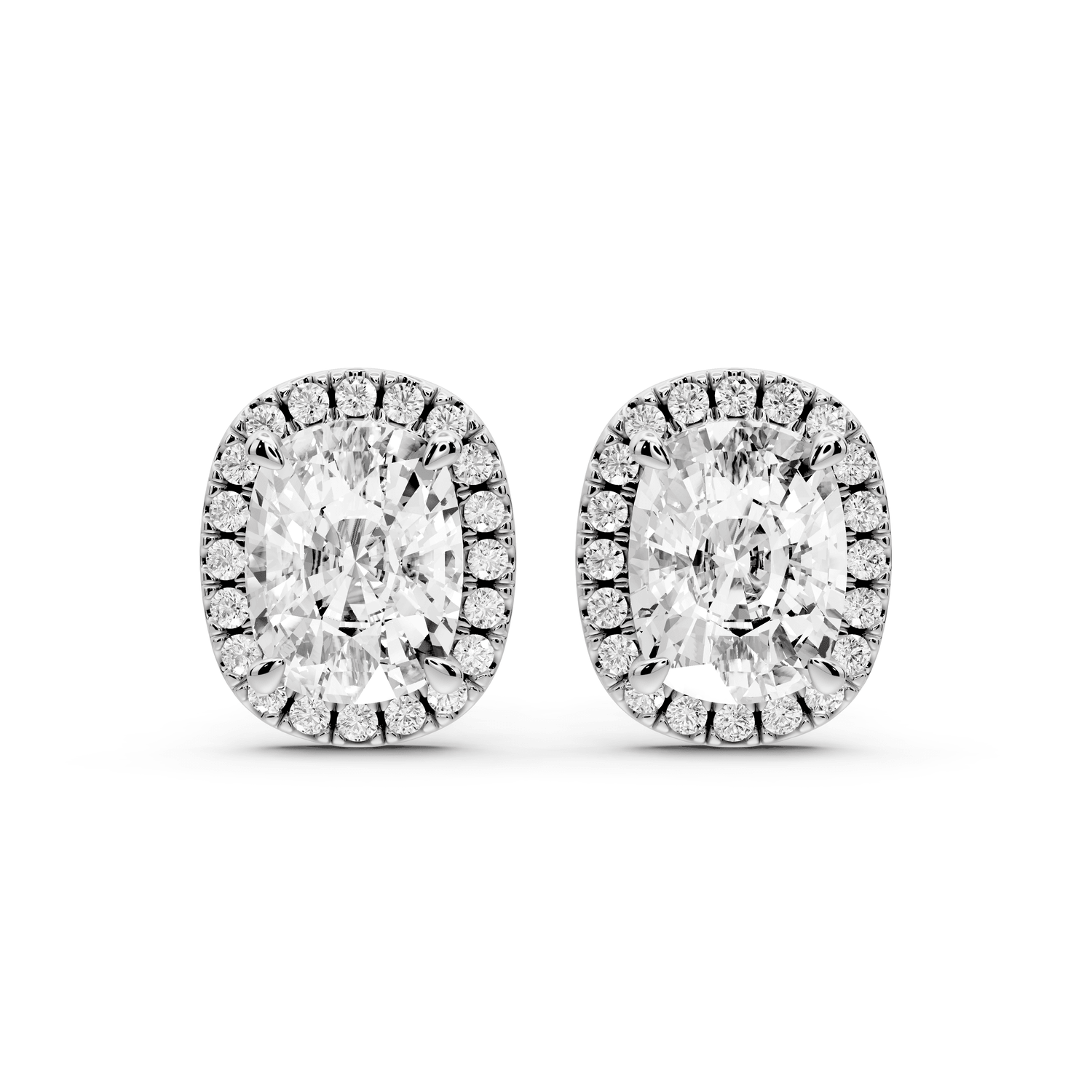 Solis - 5ct 14k white gold Elgcushion - Cut Diamond Stud Earrings - Mr. Alex Jewelry