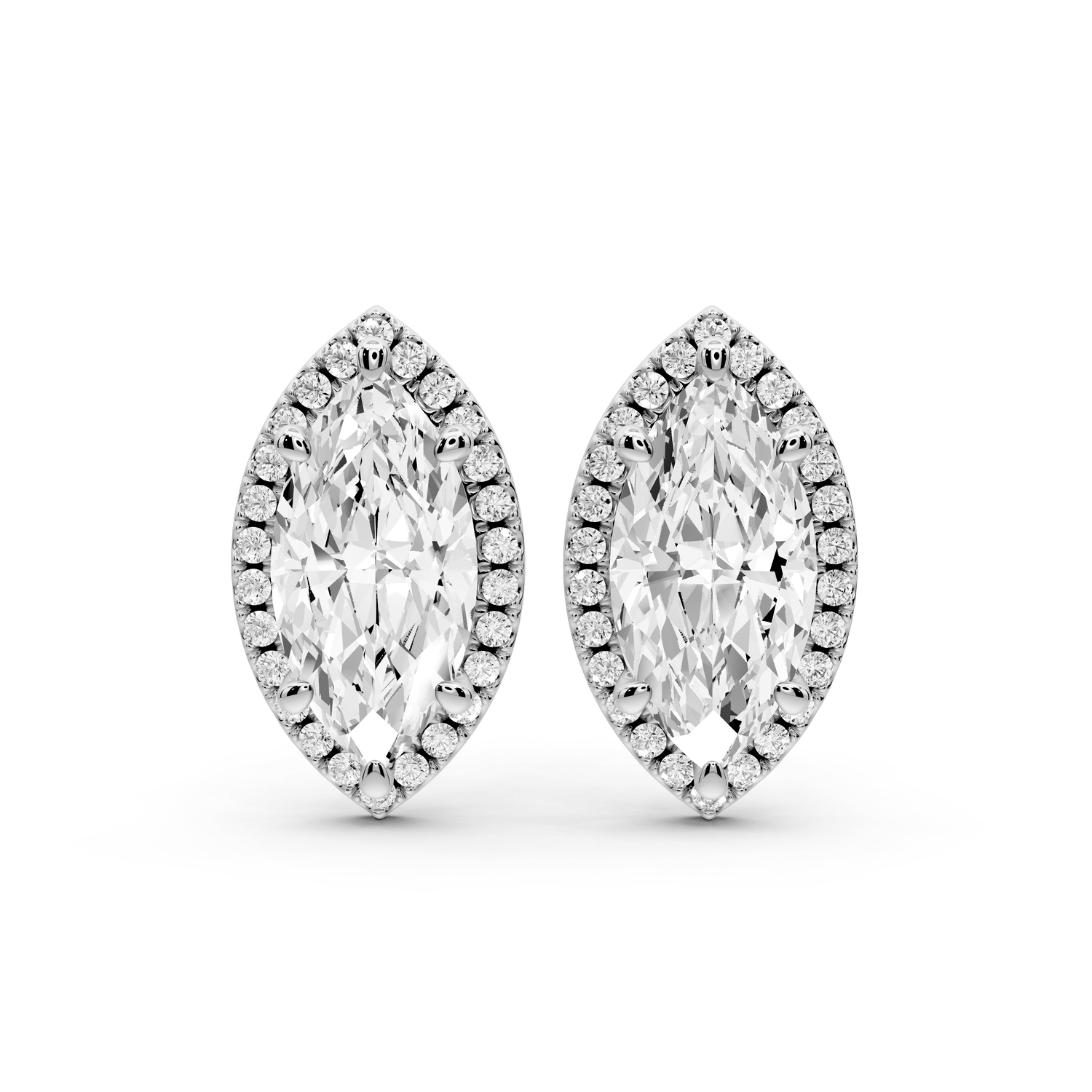 Solis - 5ct 14k white gold Marquise - Cut Diamond Stud Earrings - Mr. Alex Jewelry