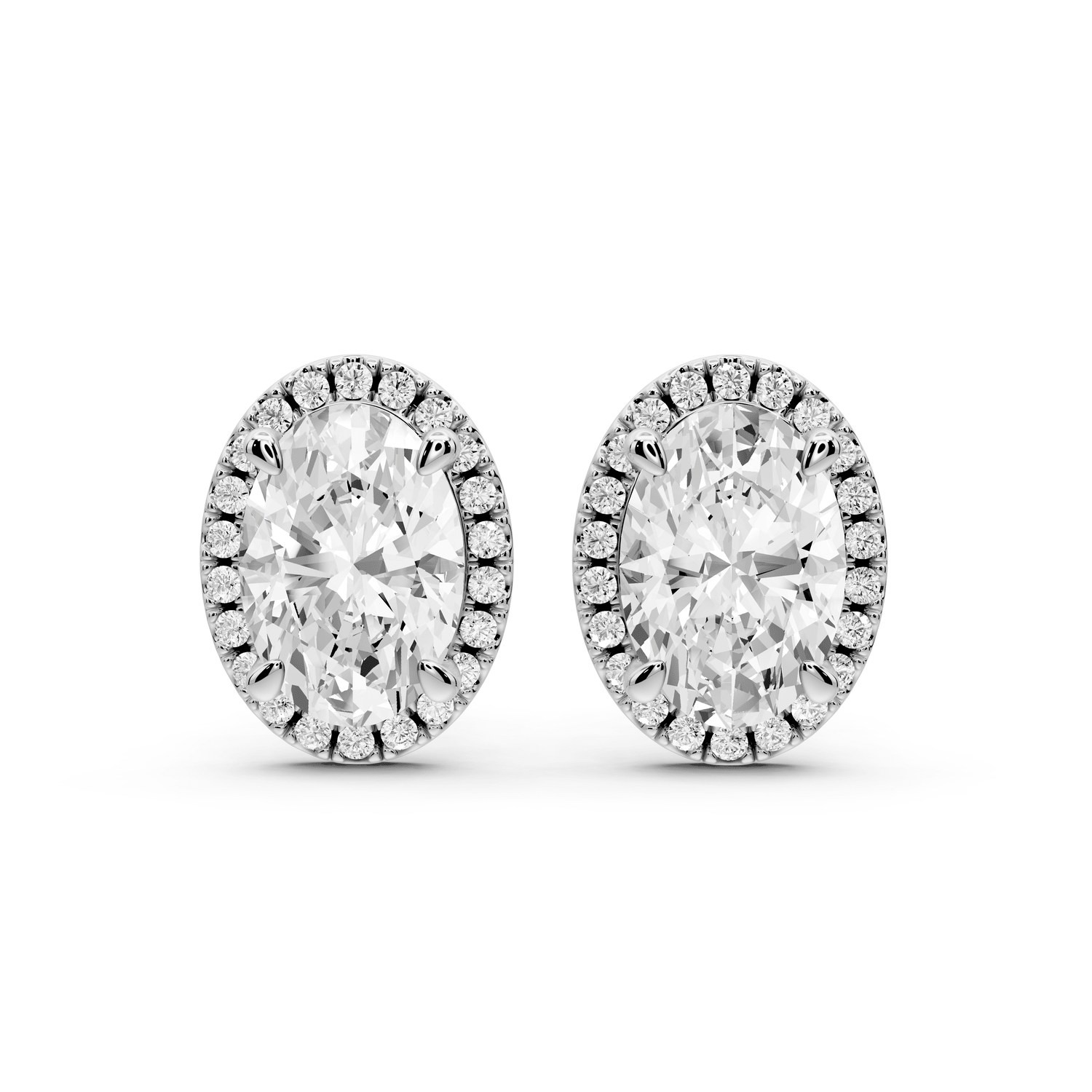 Solis - 5ct 14k white gold Oval - Cut Diamond Stud Earrings - Mr. Alex Jewelry
