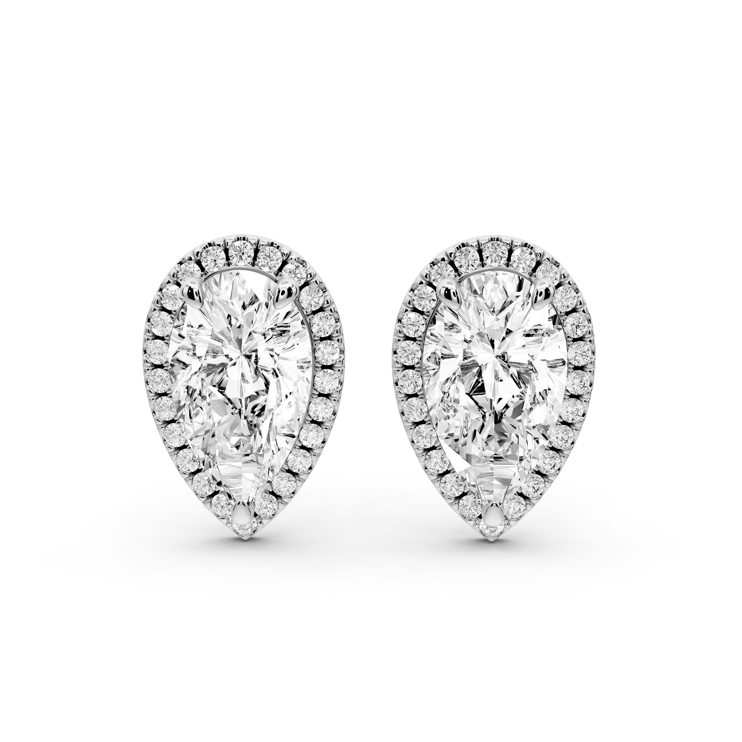 Solis - 5ct 14k white gold Pear - Cut Diamond Stud Earrings - Mr. Alex Jewelry