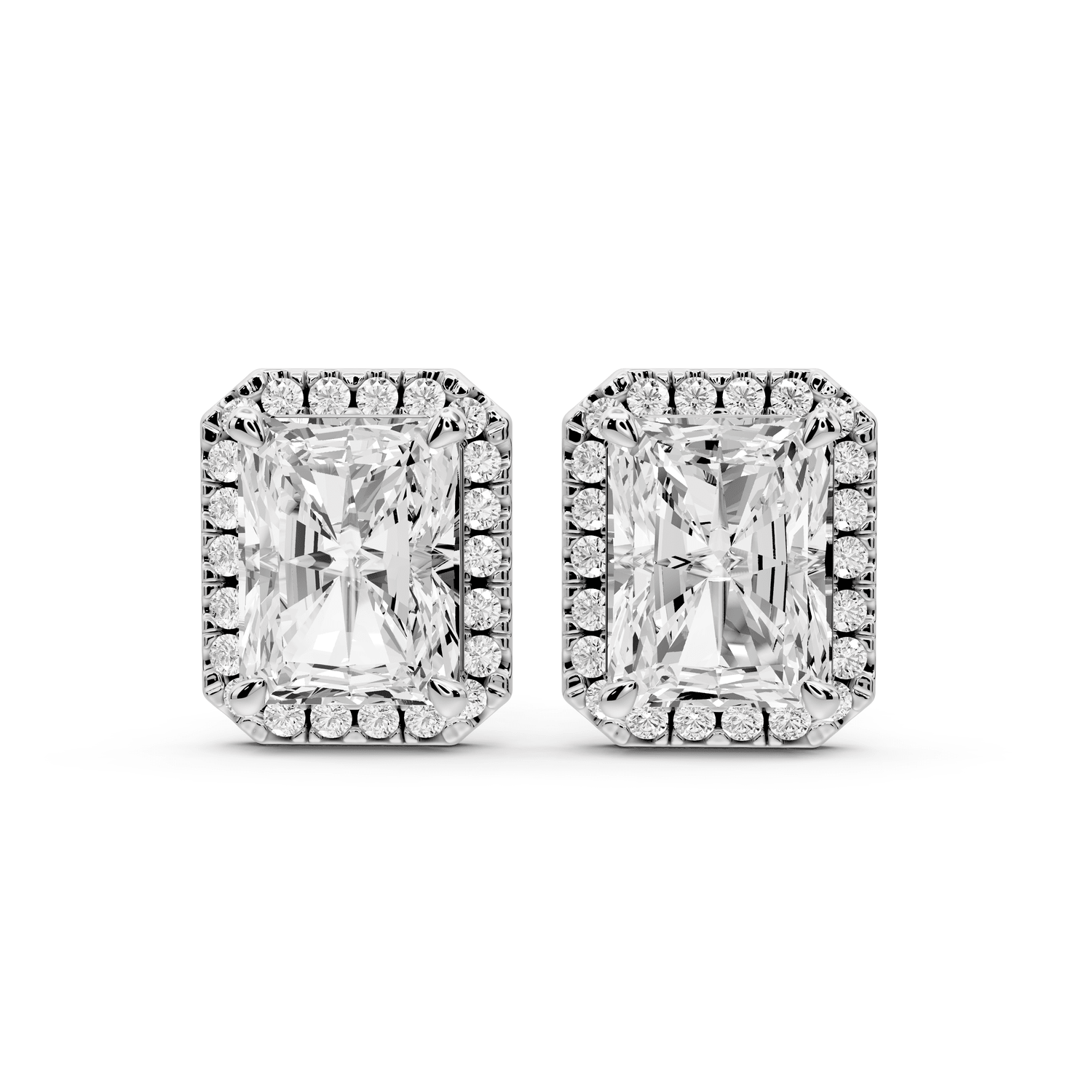 Solis - 5ct 14k white gold Radiant - Cut Diamond Stud Earrings - Mr. Alex Jewelry