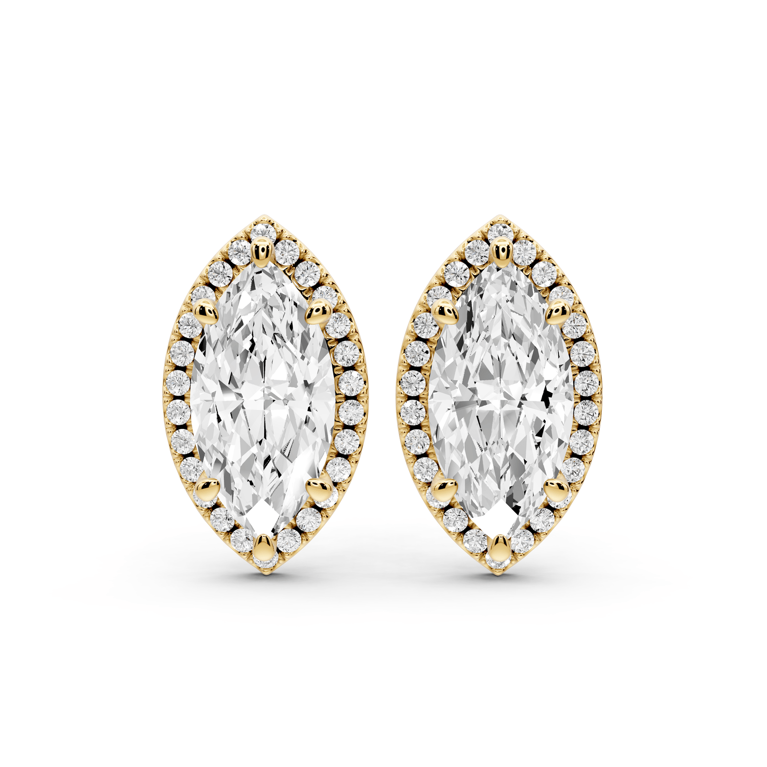 Solis - 5ct 14k yellow gold Marquise - Cut Diamond Stud Earrings - Mr. Alex Jewelry